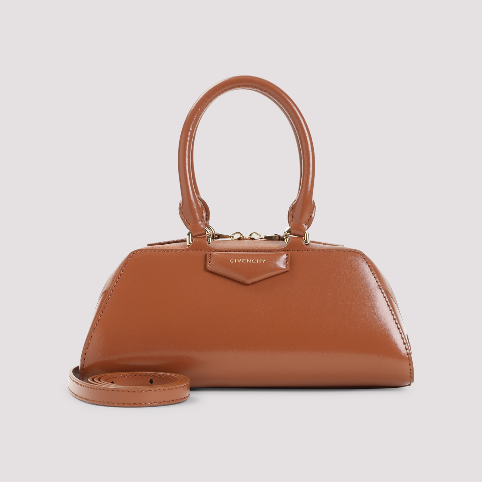Givenchy Mini Antigona Cube East-west Zip Shoulder Bag In Brown