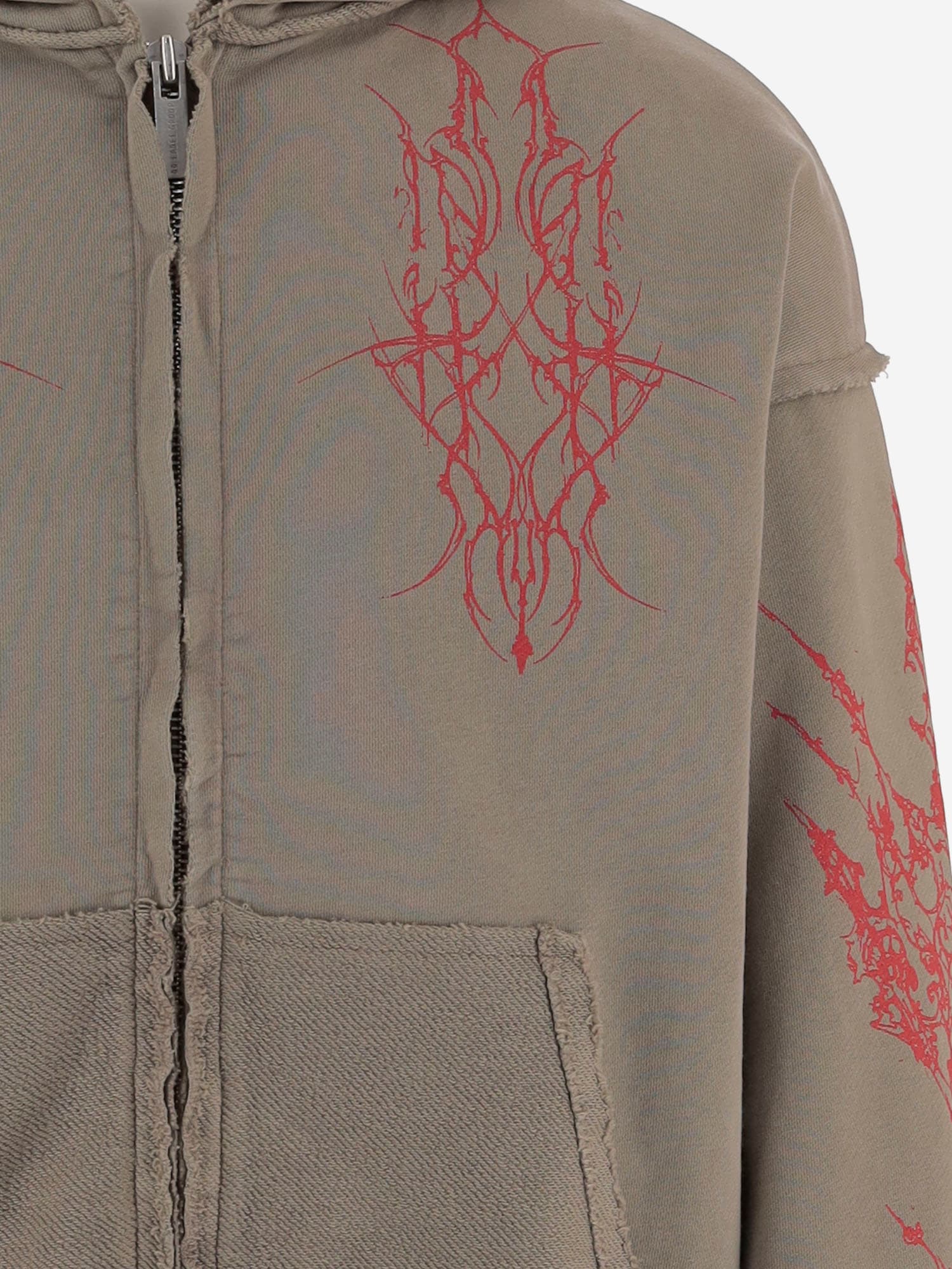 44 Label Group Reverse Eternity Cotton Sweatshirt In Burgundy