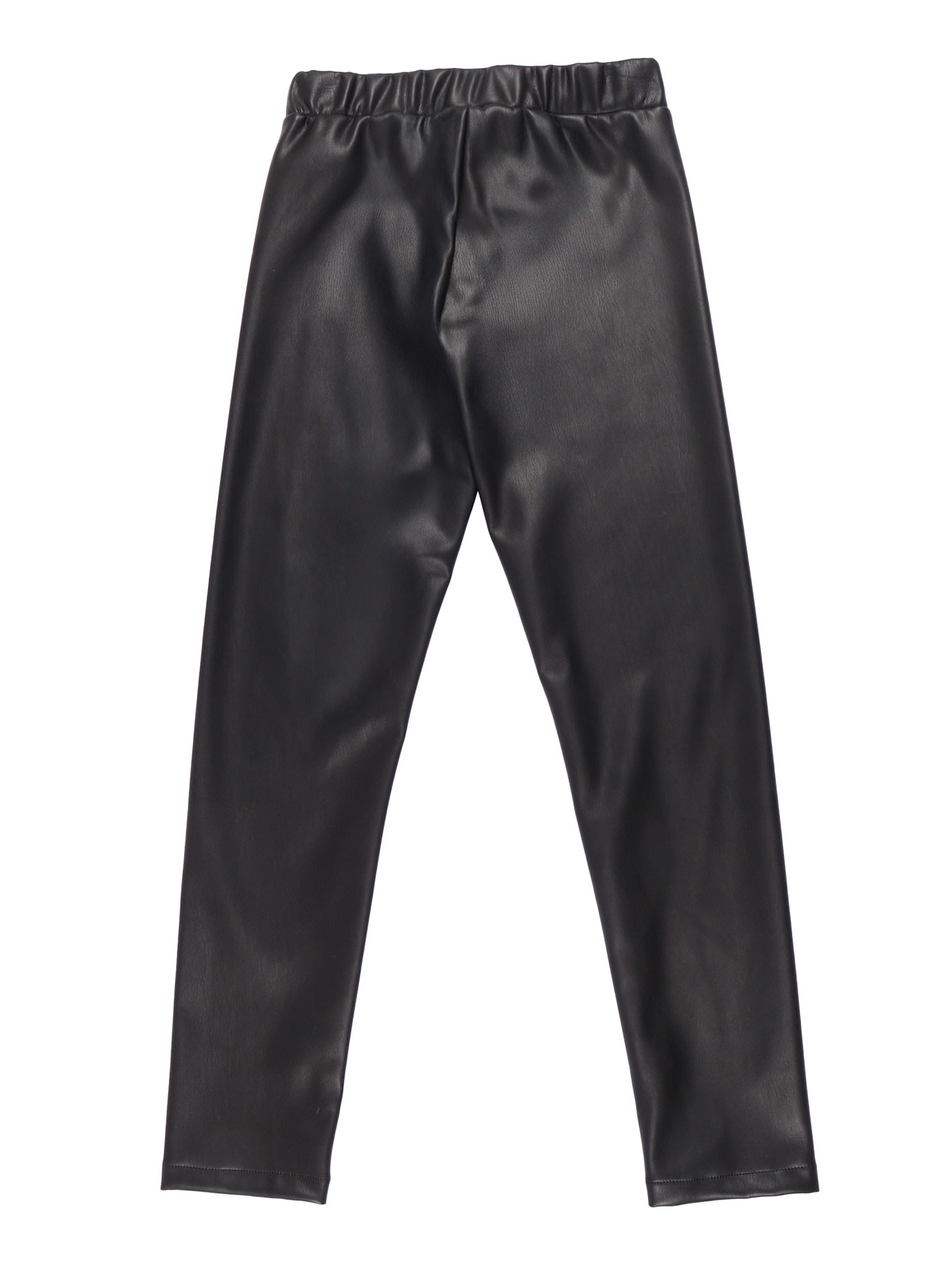 Msgm Eco Leather Leggings Girl In Black