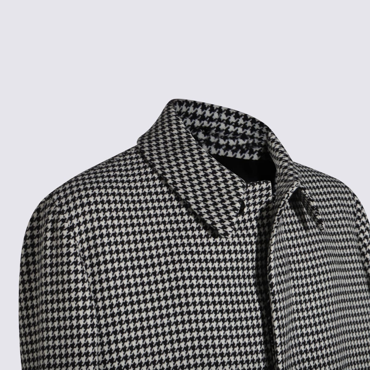 Lardini Houndstooth Pattern Long Sleeves Side Pockets Coat In Gray