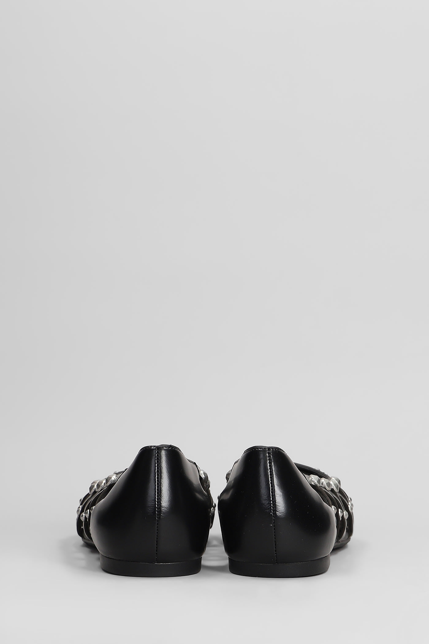 Ash Bazaar Bis Ballet Flats In Black Leather
