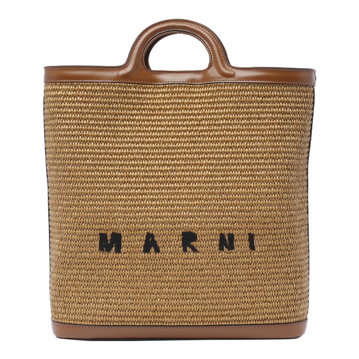 Shop Marni Tropicalia Handbag In Brown