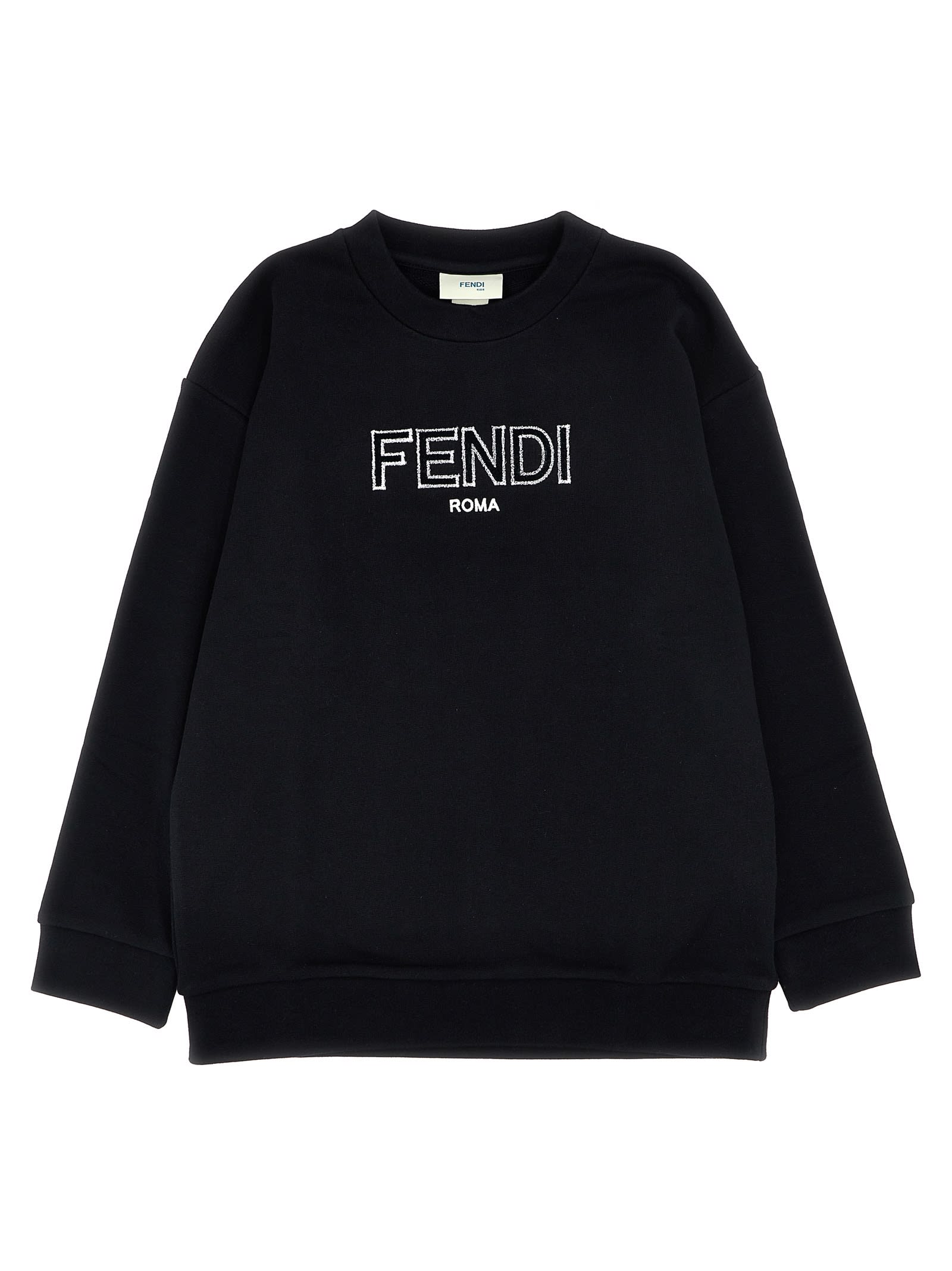 Shop Fendi Logo Sweatshirt In Black