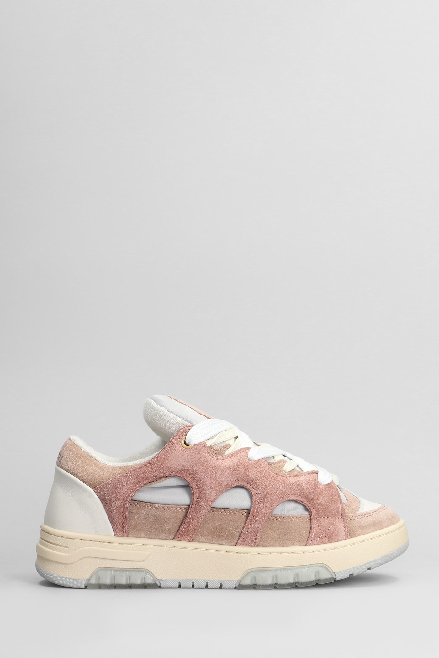 Santha 1 Sneakers In Rose-pink Suede And Fabric