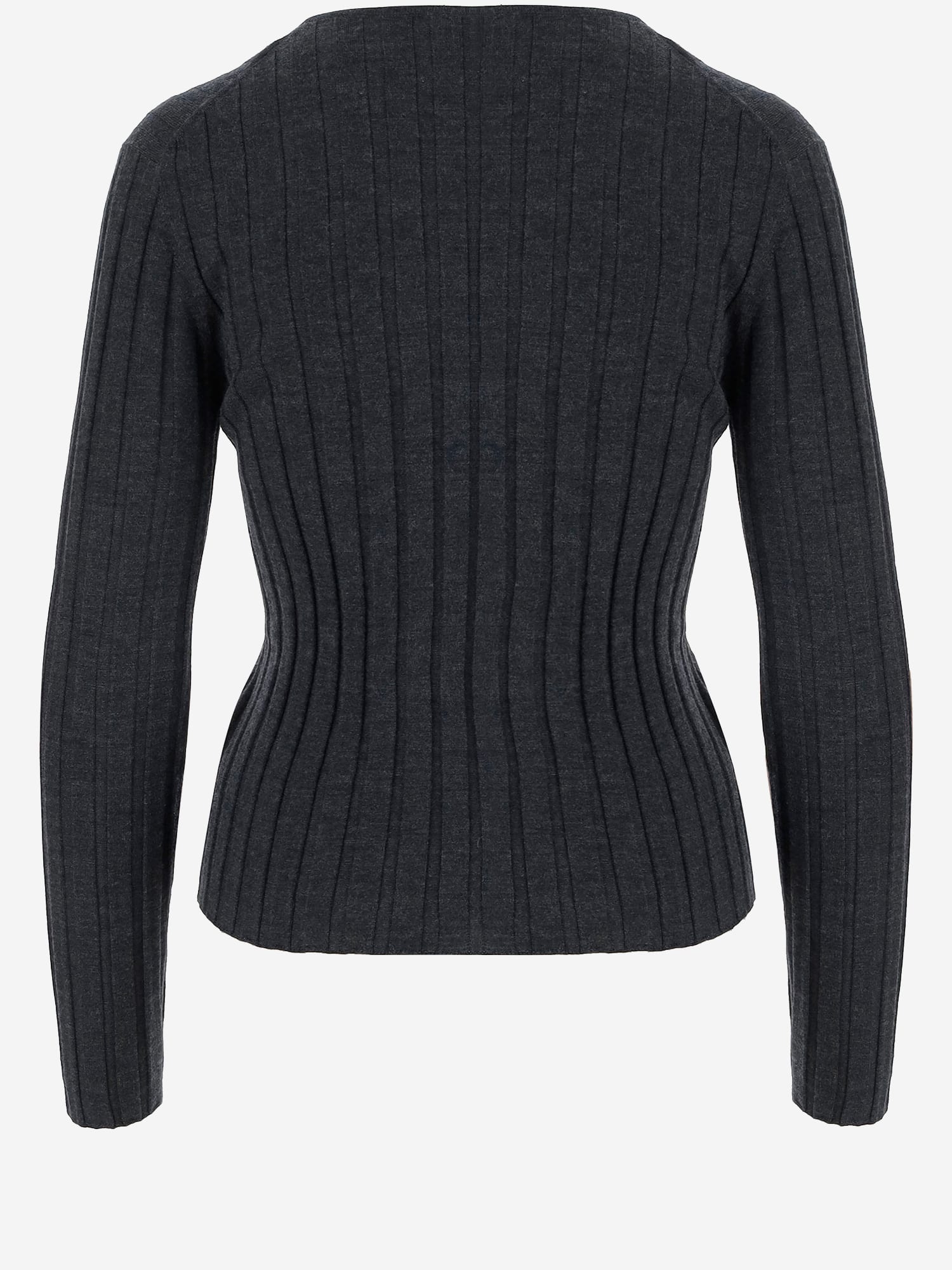 Allude Wool Sweater With Striped Pattern In Black