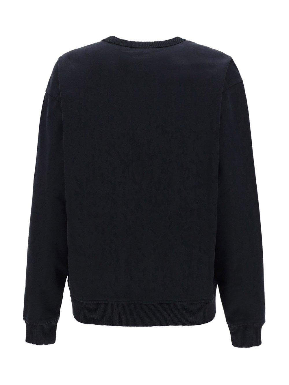 Shop Acne Studios Logo Printed Crewneck Sweatshirt In Black