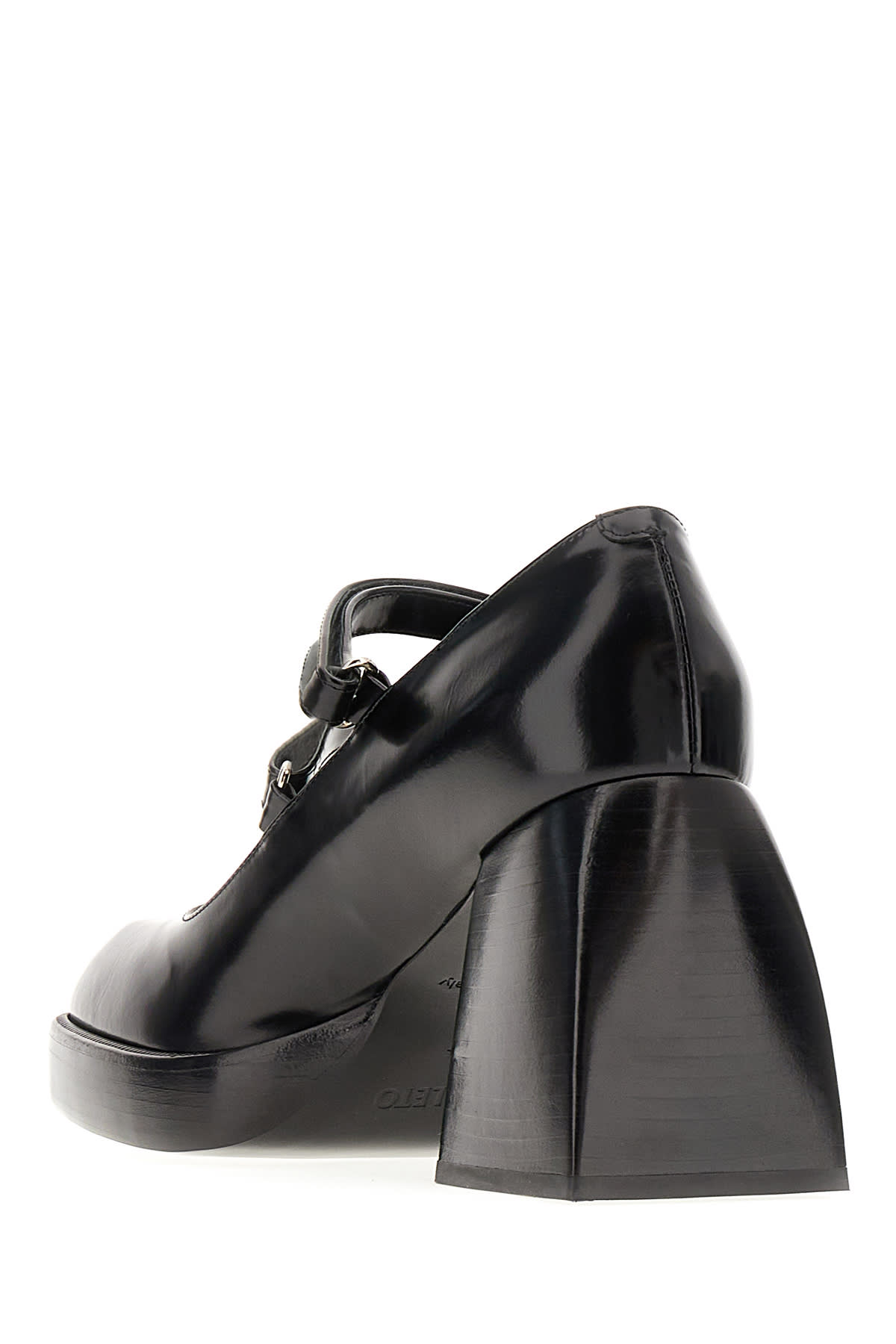 Shop Nodaleto Black Leather Bulla Babies 65 Pumps In Black Glassed