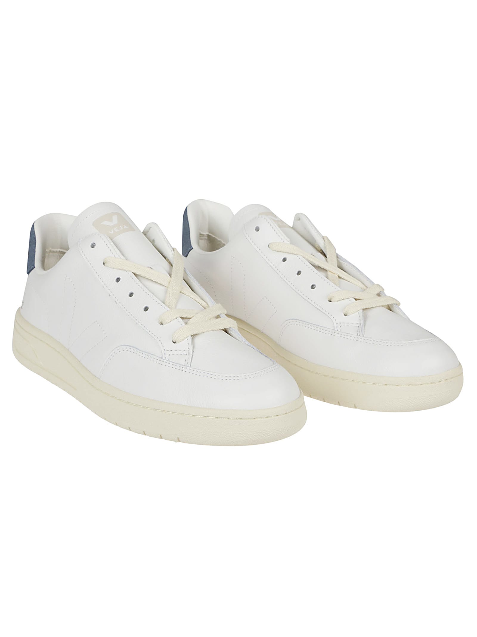 Shop Veja V-12 Stitch Sneakers In Extra White/white/california