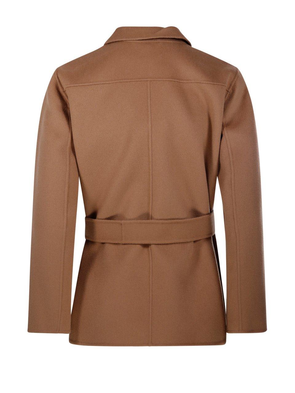 Shop 's Max Mara Single-breasted Belted Jacket In Brown