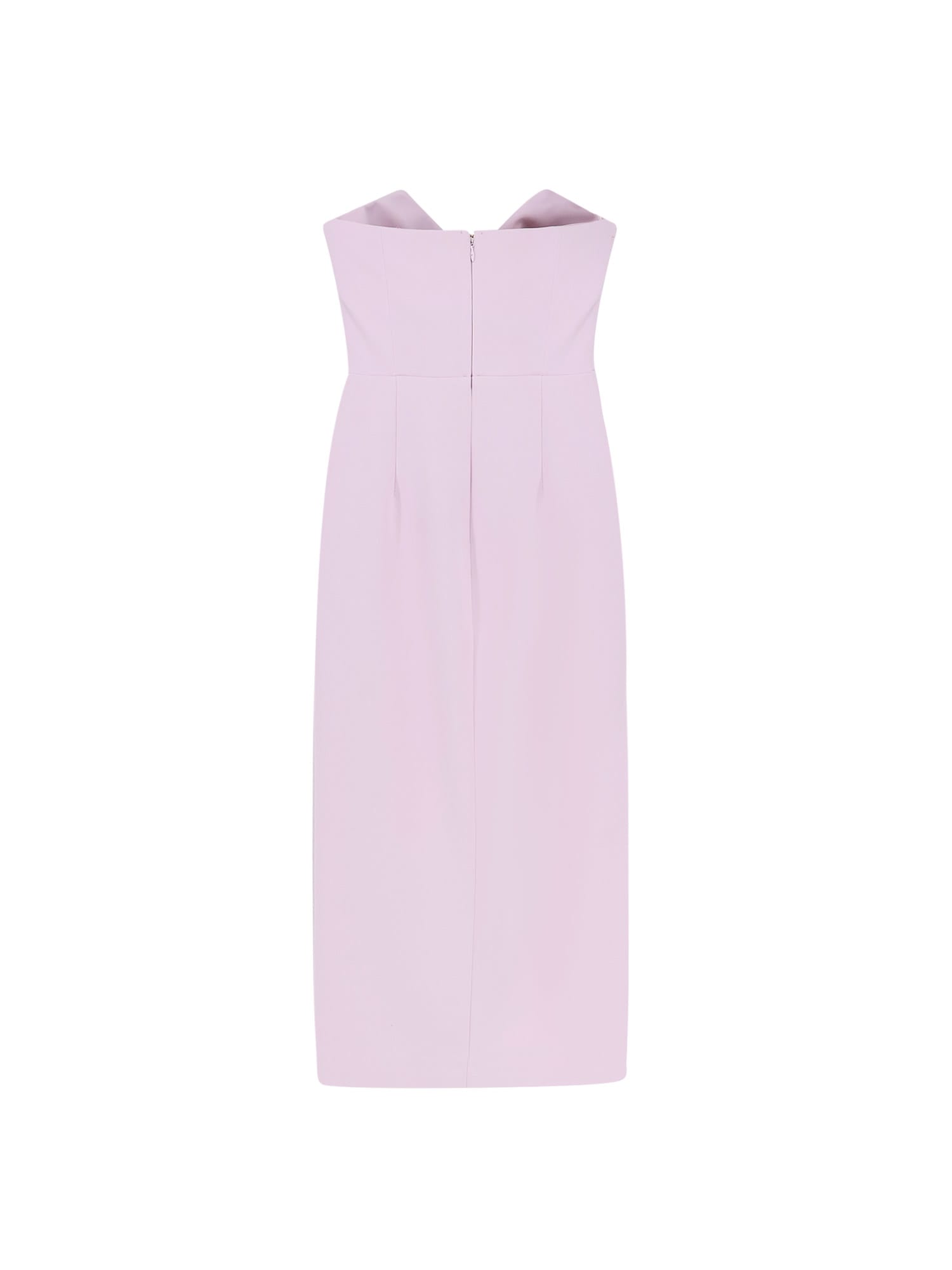Elisabetta Franchi Midi Dress With Gold Metal Detail In Pink