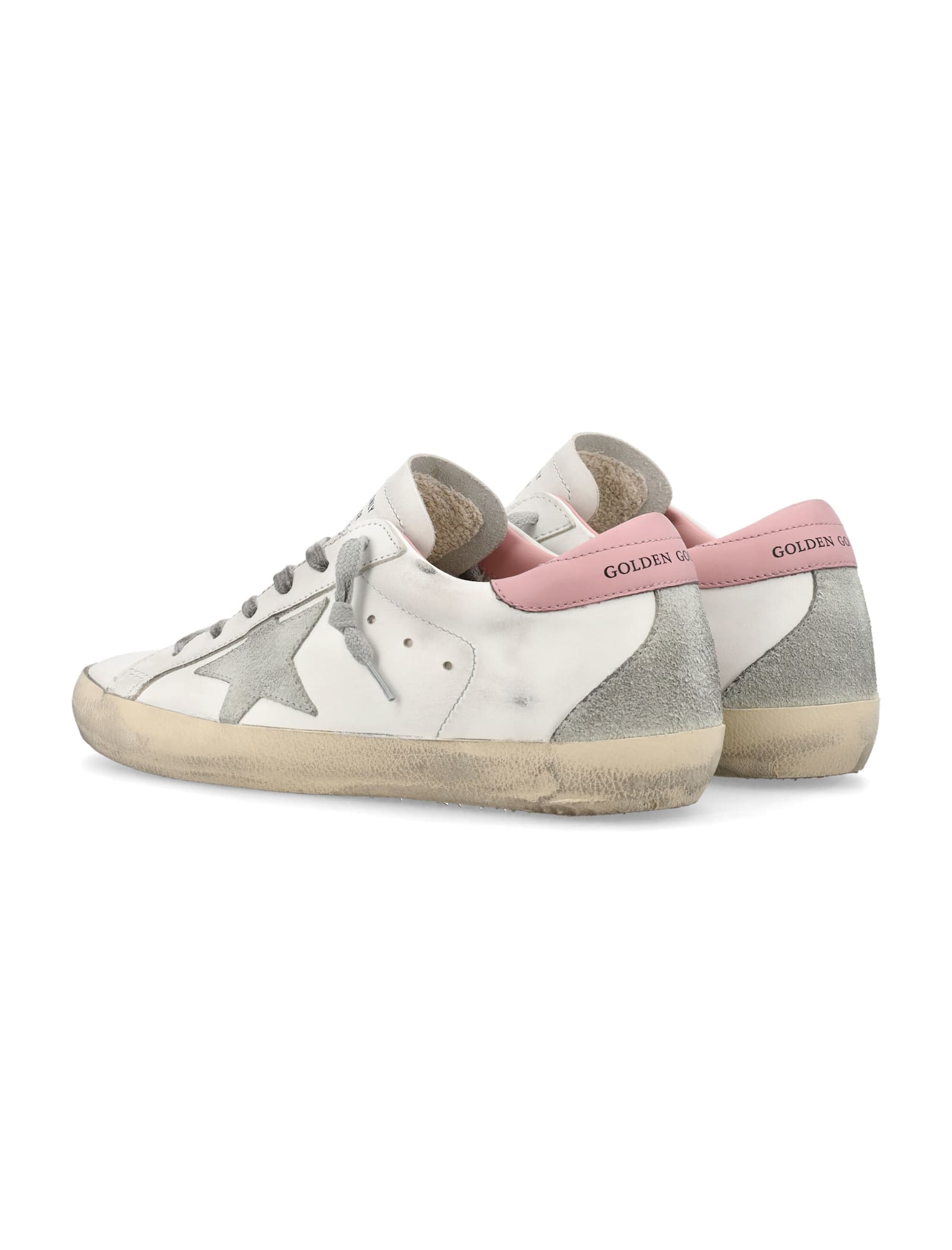 Golden Goose Superstar Leather Upper And Heel Suede Star And Spur Cream Sole Sneakers In Multi