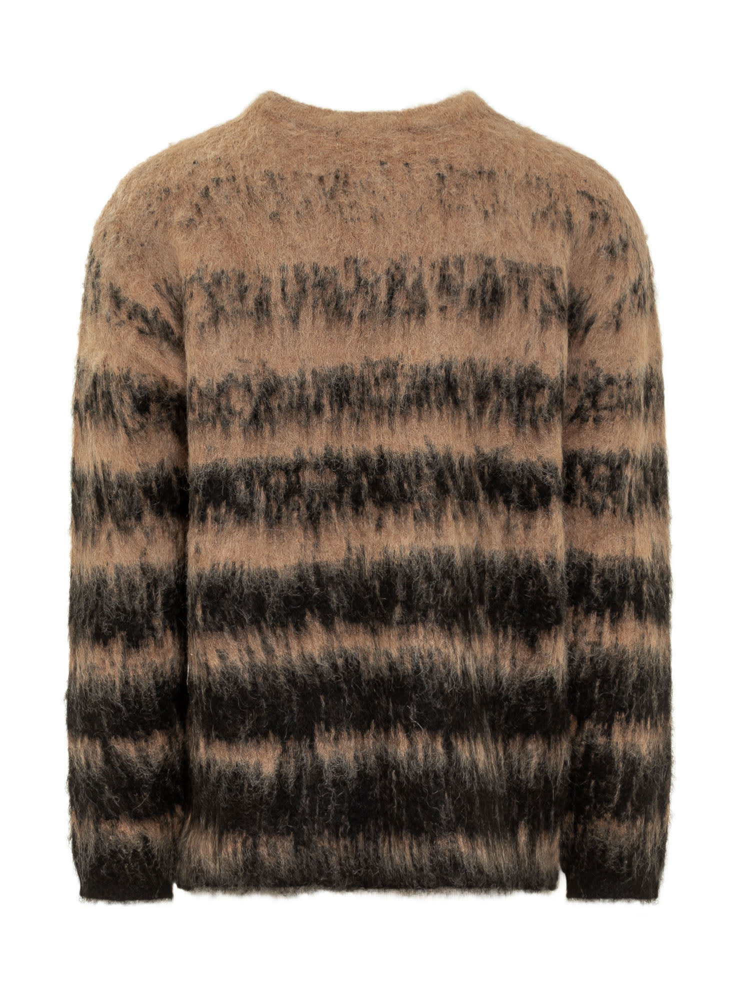 Shop Untitled Artworks Mohair Lines Sweater In Olive