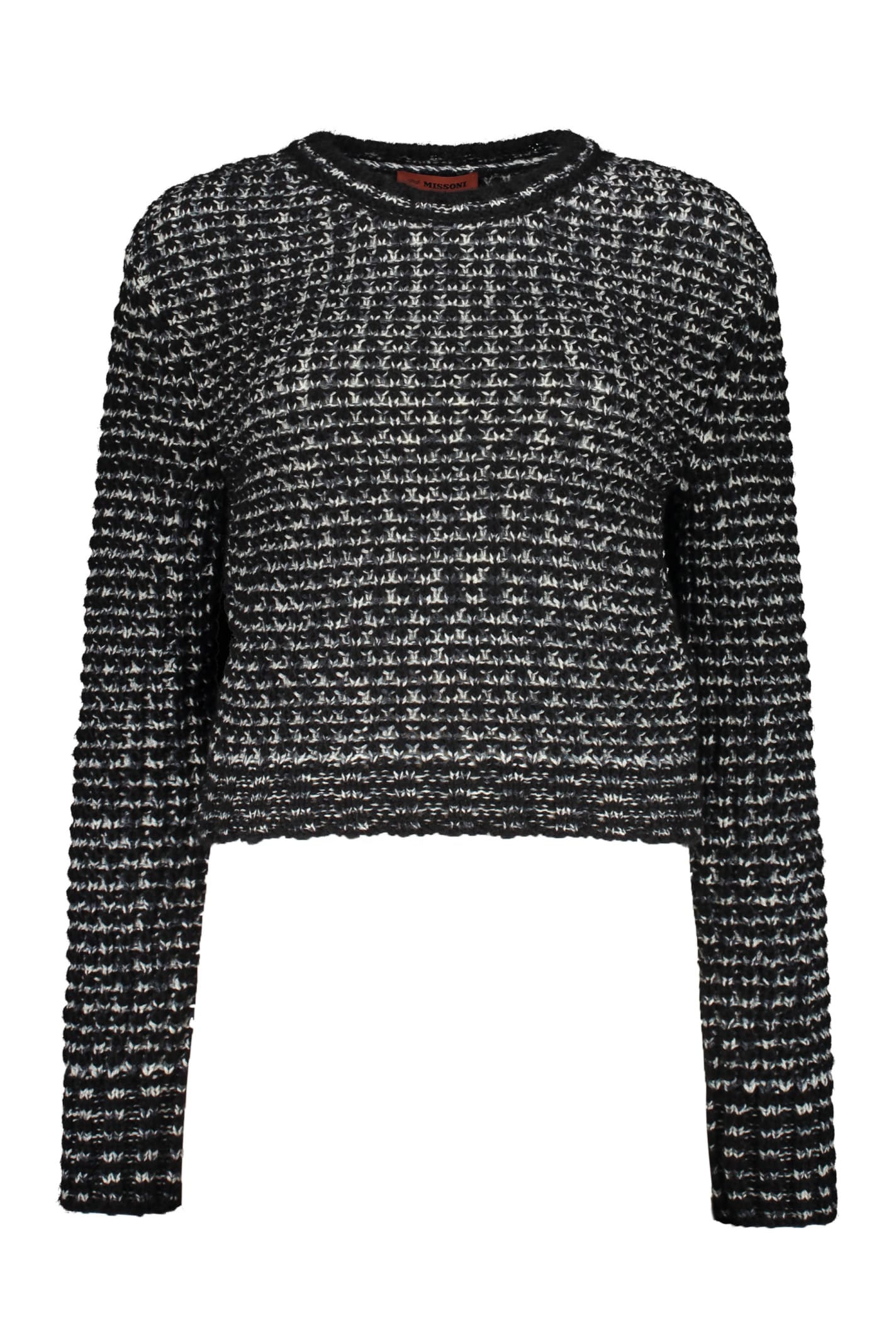 Missoni Long Sleeve Crew-neck Sweater In Black
