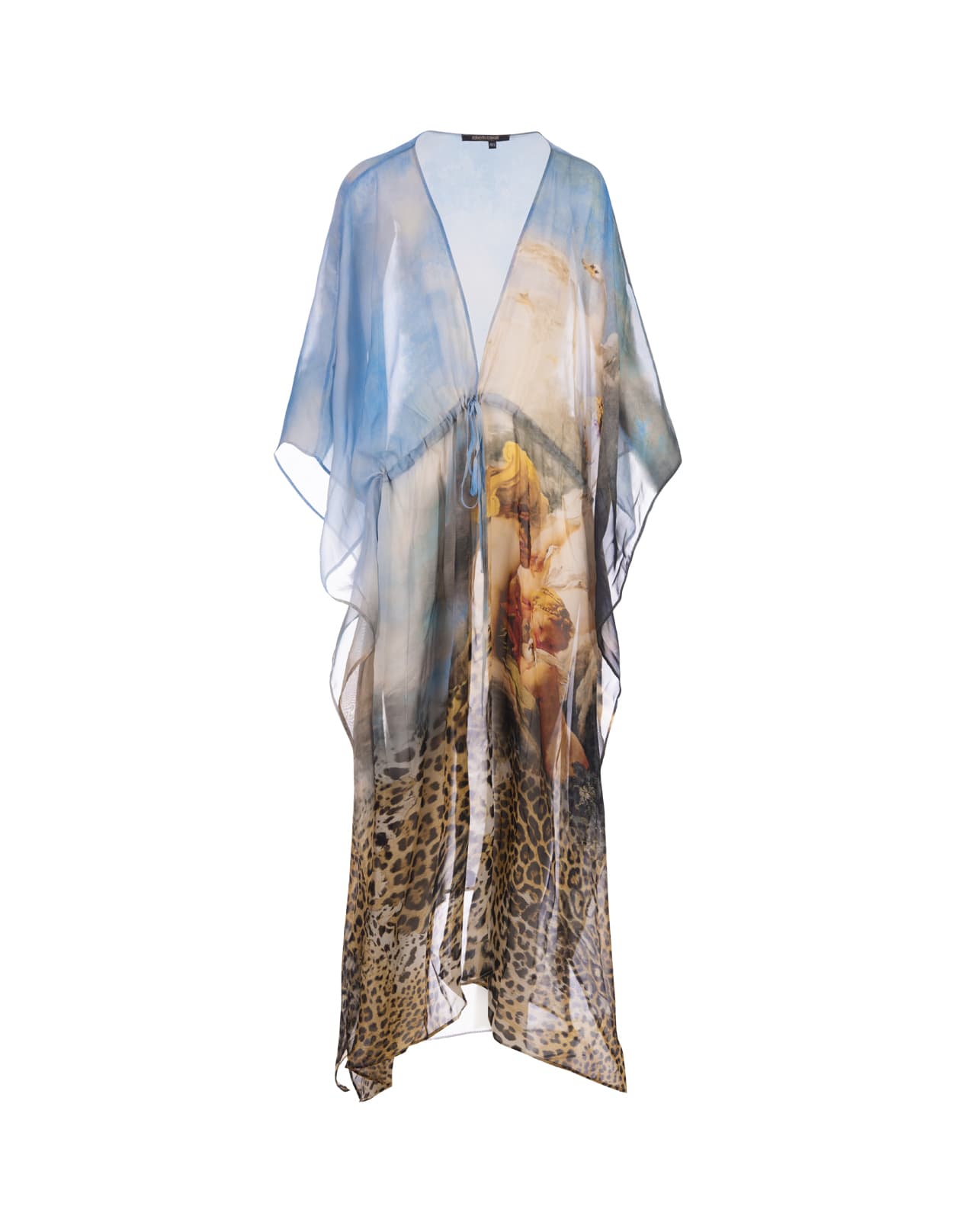 dressing gownRTO CAVALLI SILK KAFTAN DRESS WITH PRINT