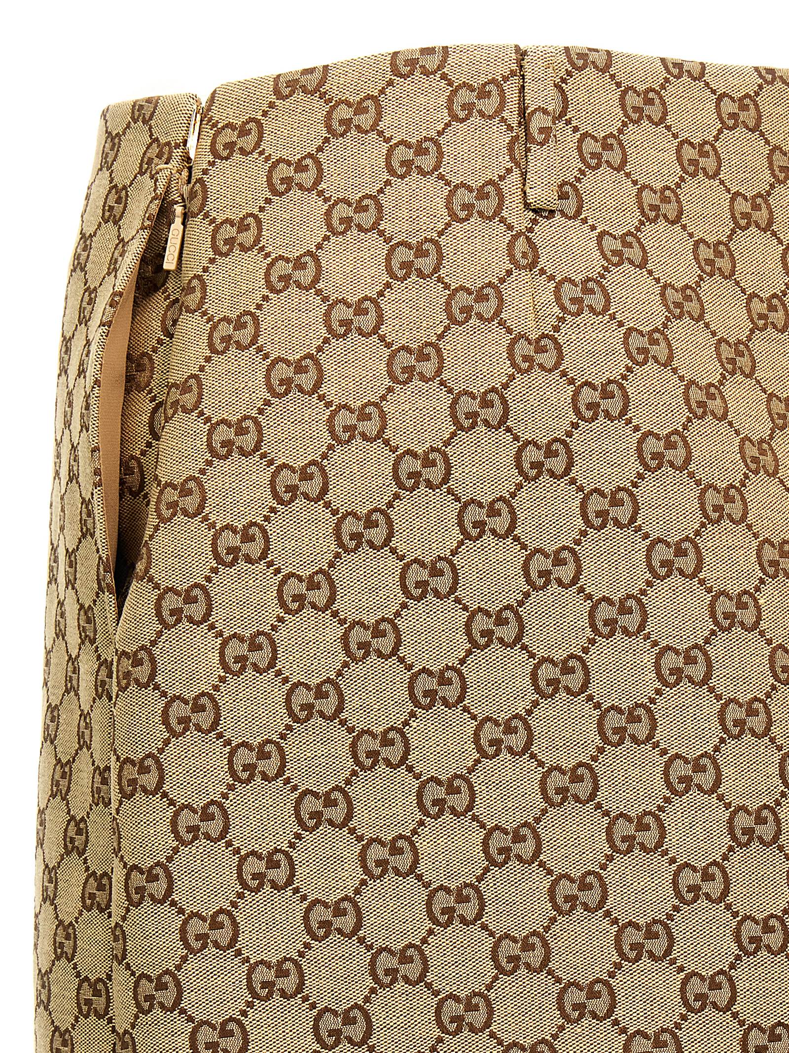 Shop Gucci Gg Skirt In Beige