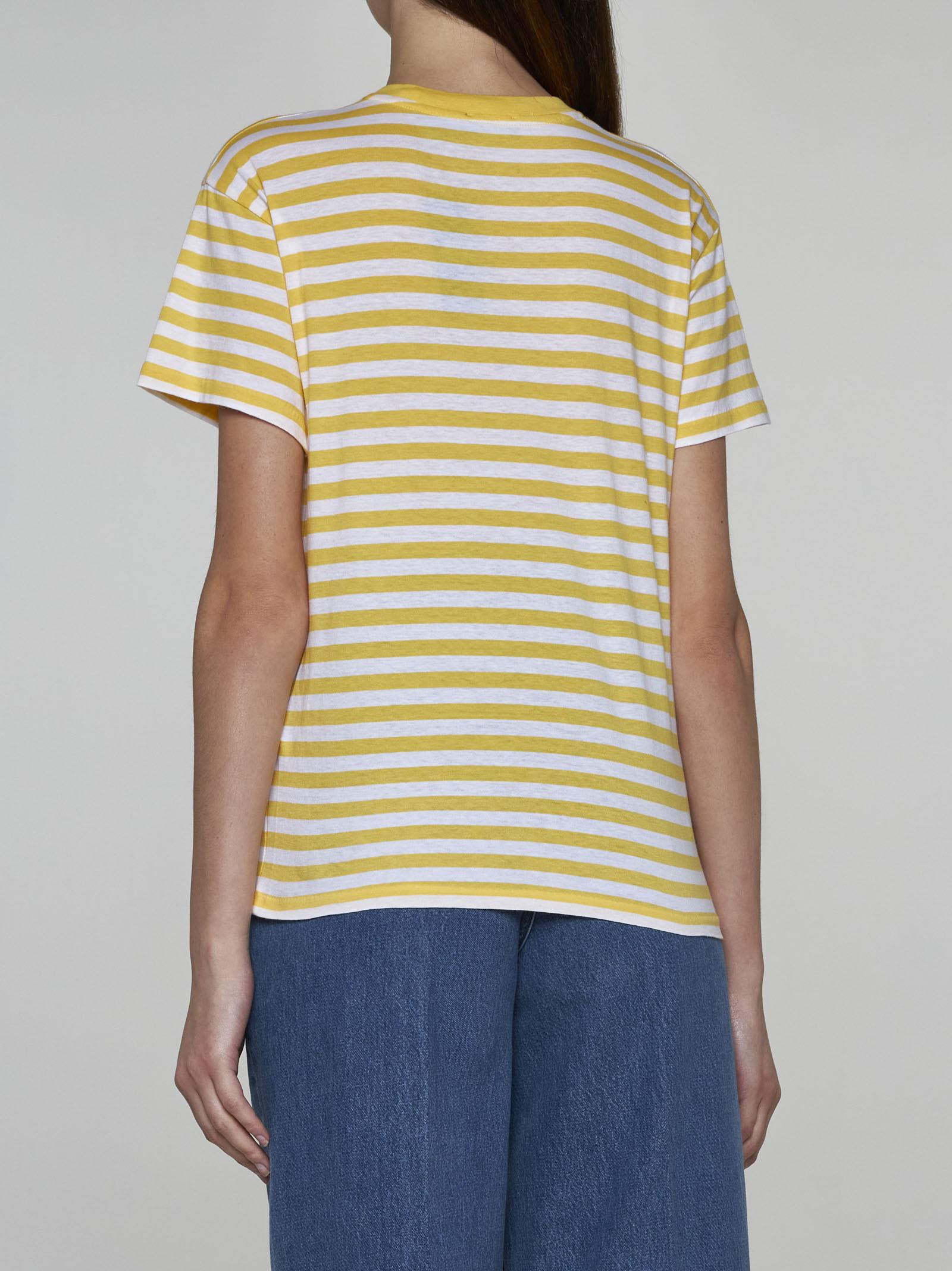Shop Polo Ralph Lauren Striped Cotton T-shirt In Giallo