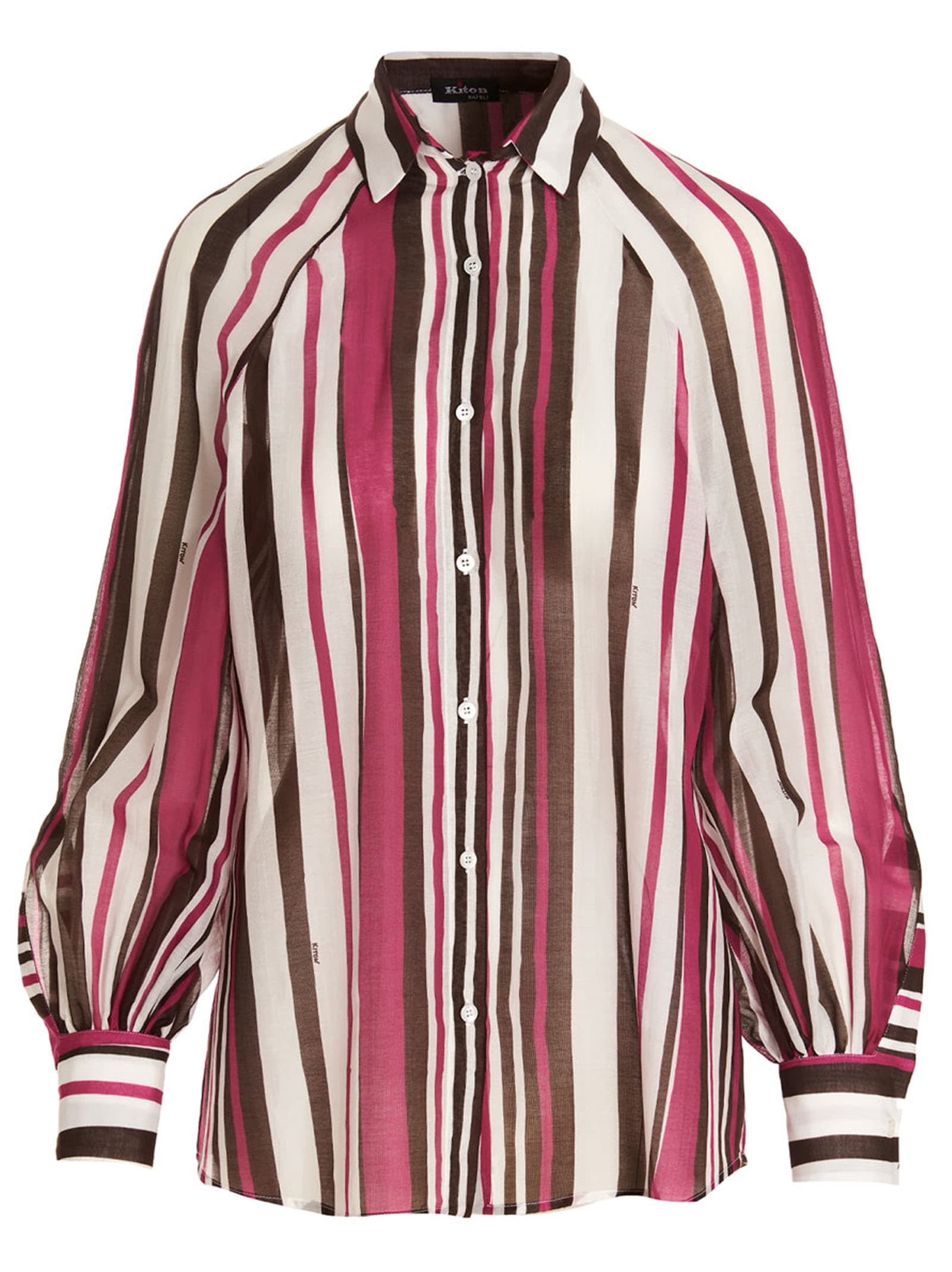 Shop Kiton Camicia Righe In Multicolor