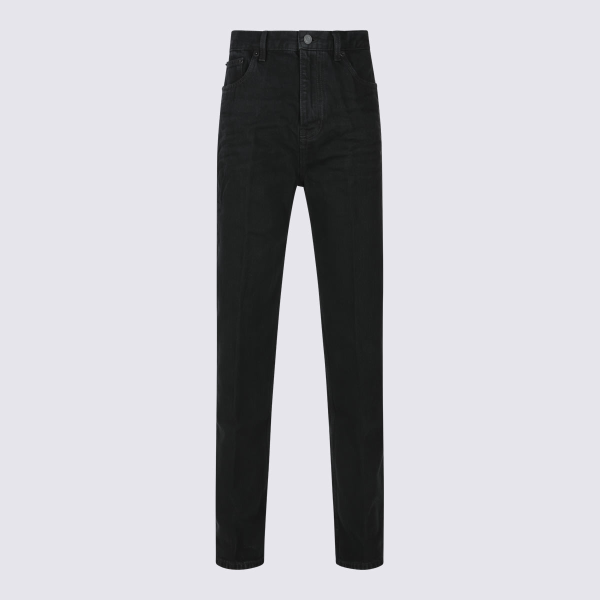 Shop Saint Laurent Black Cotton Jeans In Nero