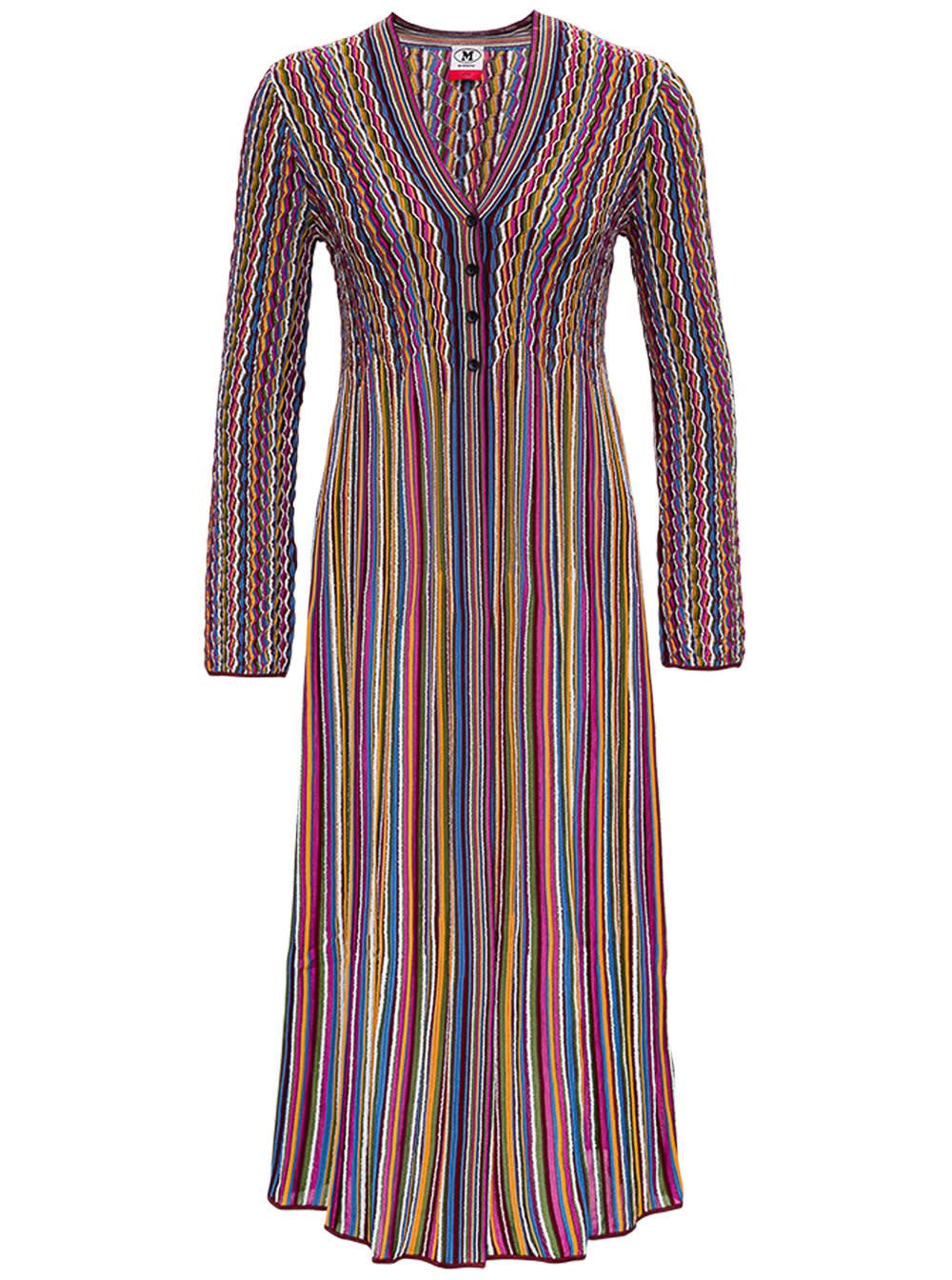 M Missoni Long Multicolor Striped Dress