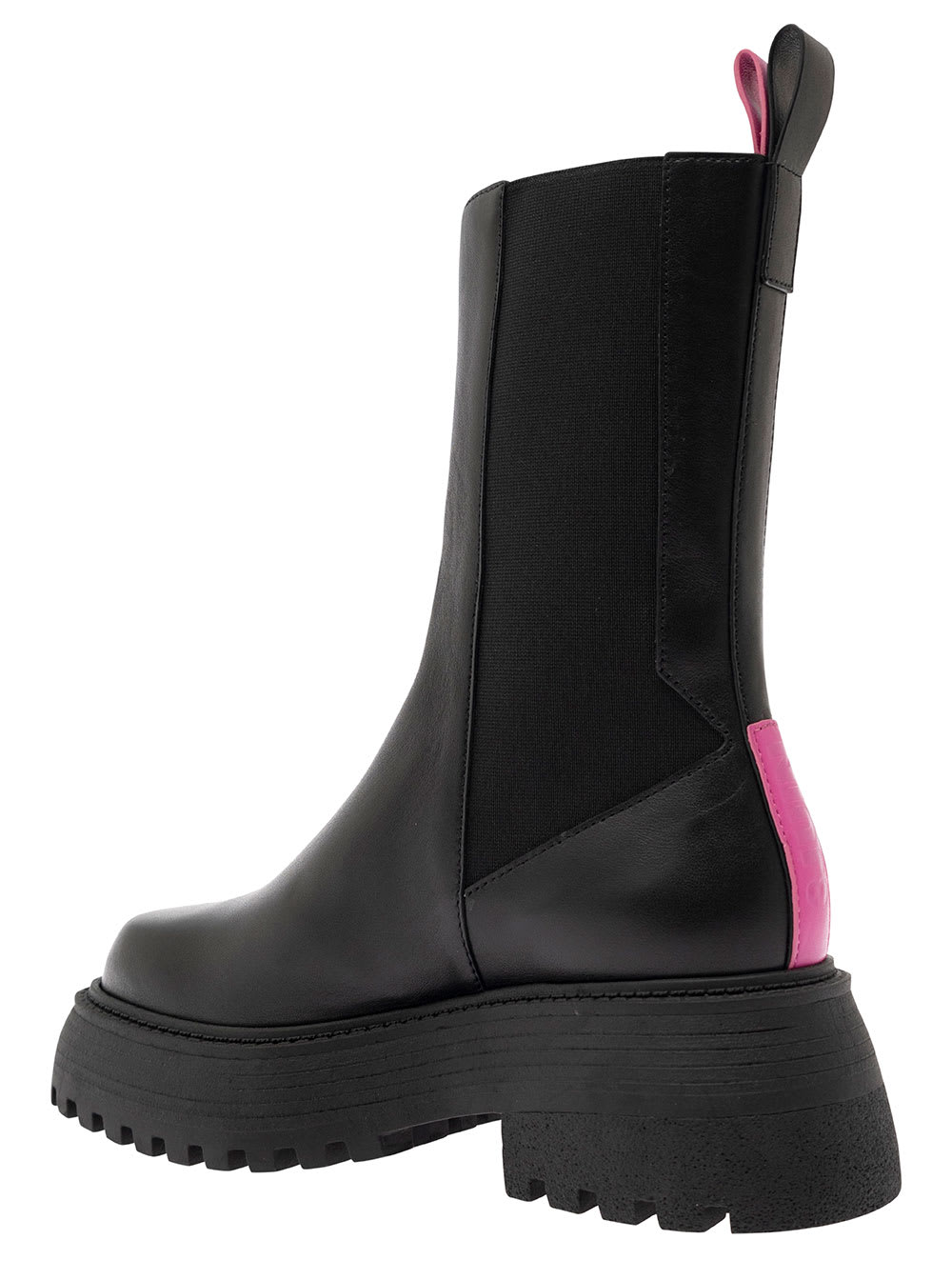 Shop 3juin Tokyo Black Boots With Chunky Platform In Leather Woman