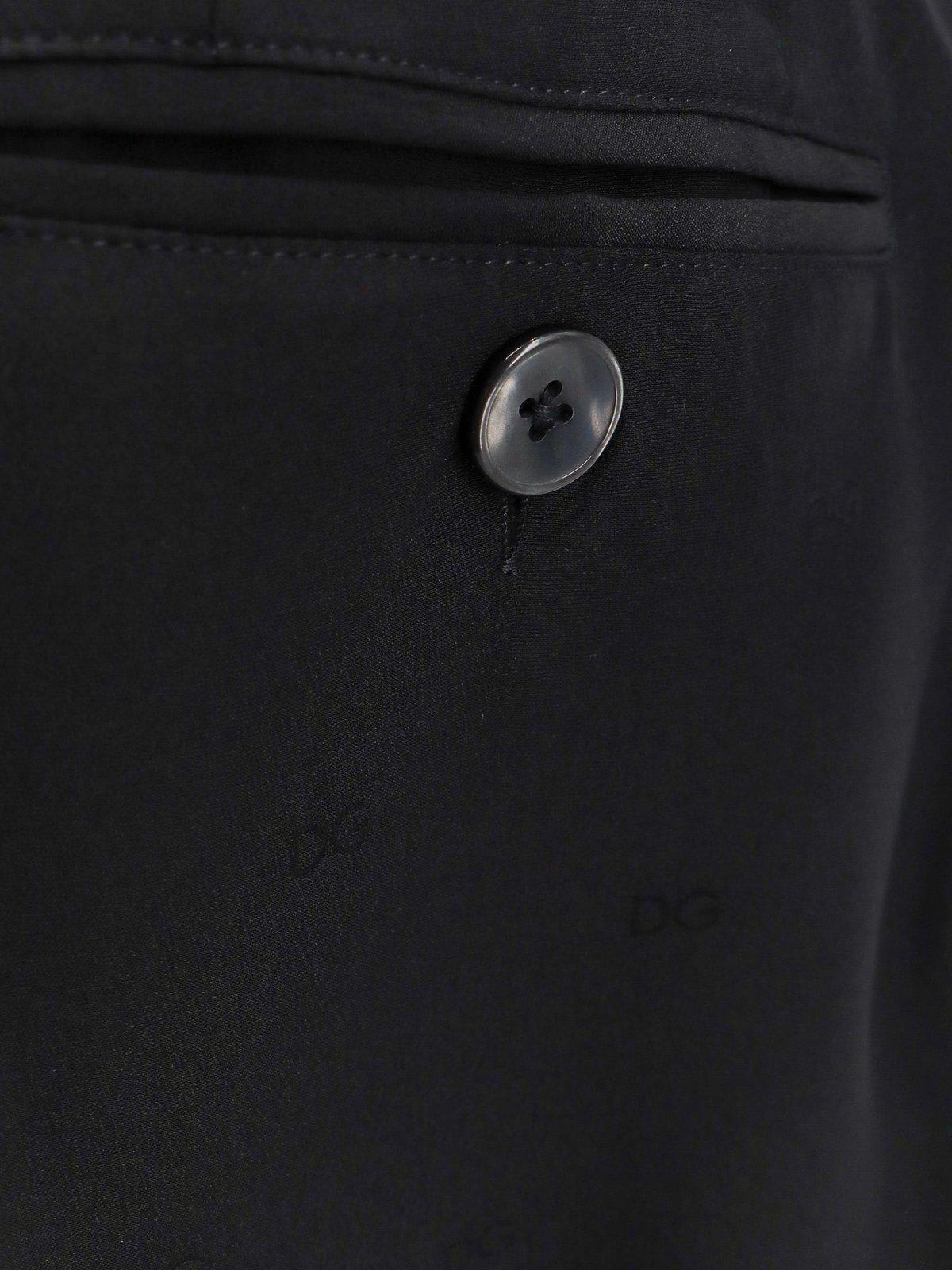 Shop Dolce & Gabbana Drawstring Elastic Waist Trousers In Nero