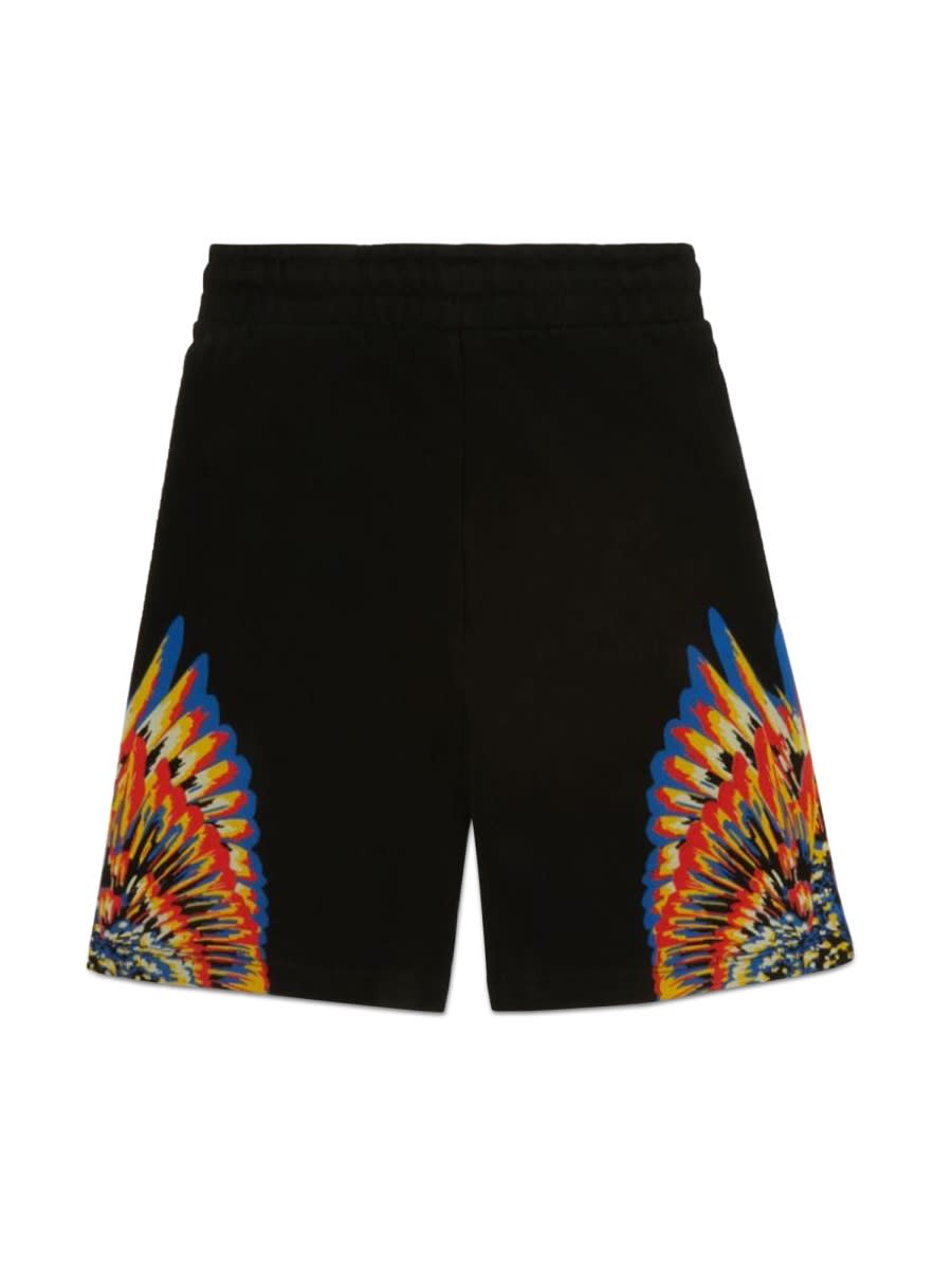 Shop Marcelo Burlon County Of Milan Tempera Wings Sweatshort In Black