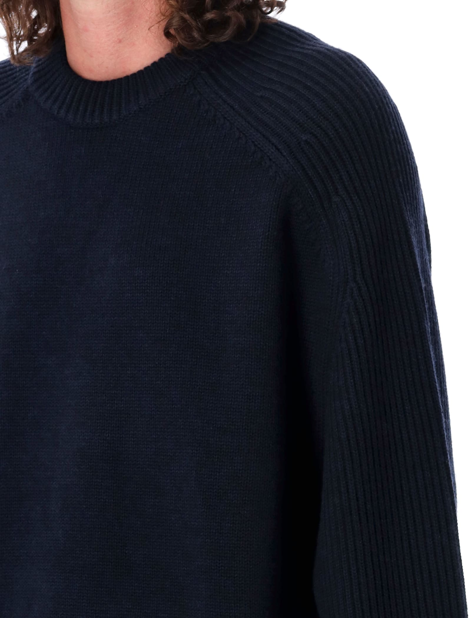 Shop Studio Nicholson Fisherman Sweater In Navy