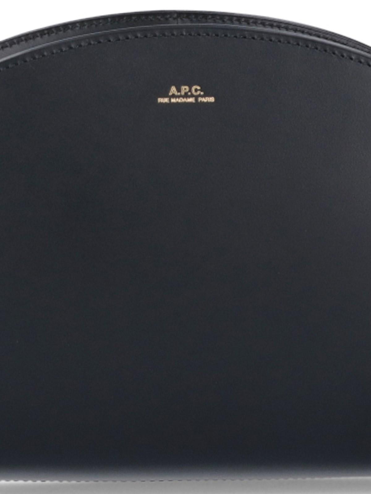 Shop Apc Demi-lune Shoulder Bag In Black