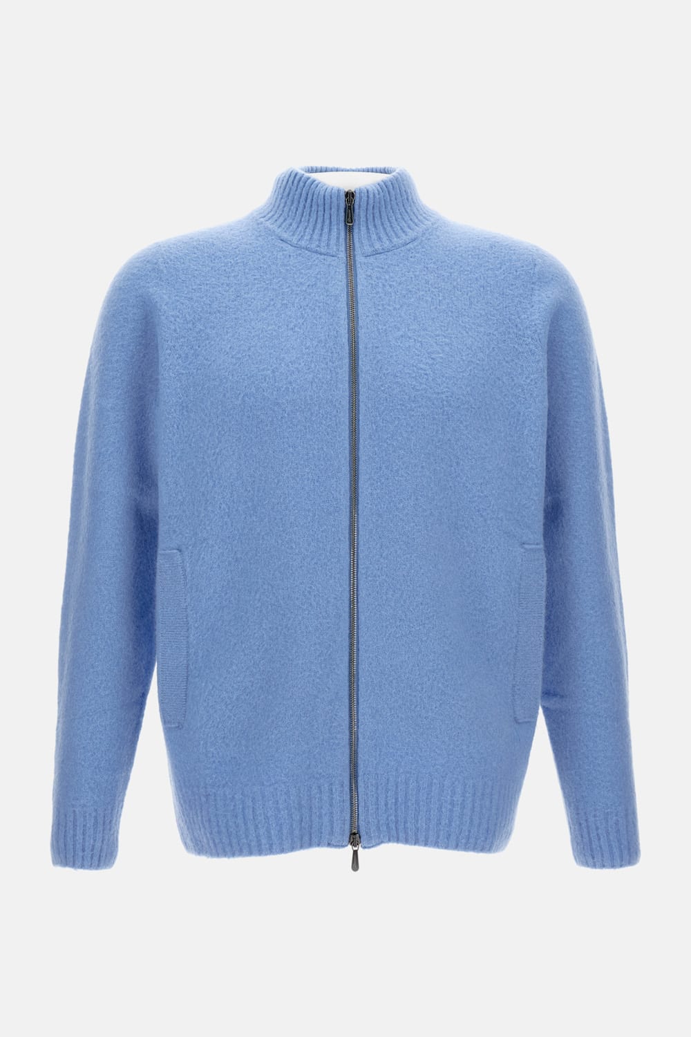 Drumohr Brushed Cardigan In Blue
