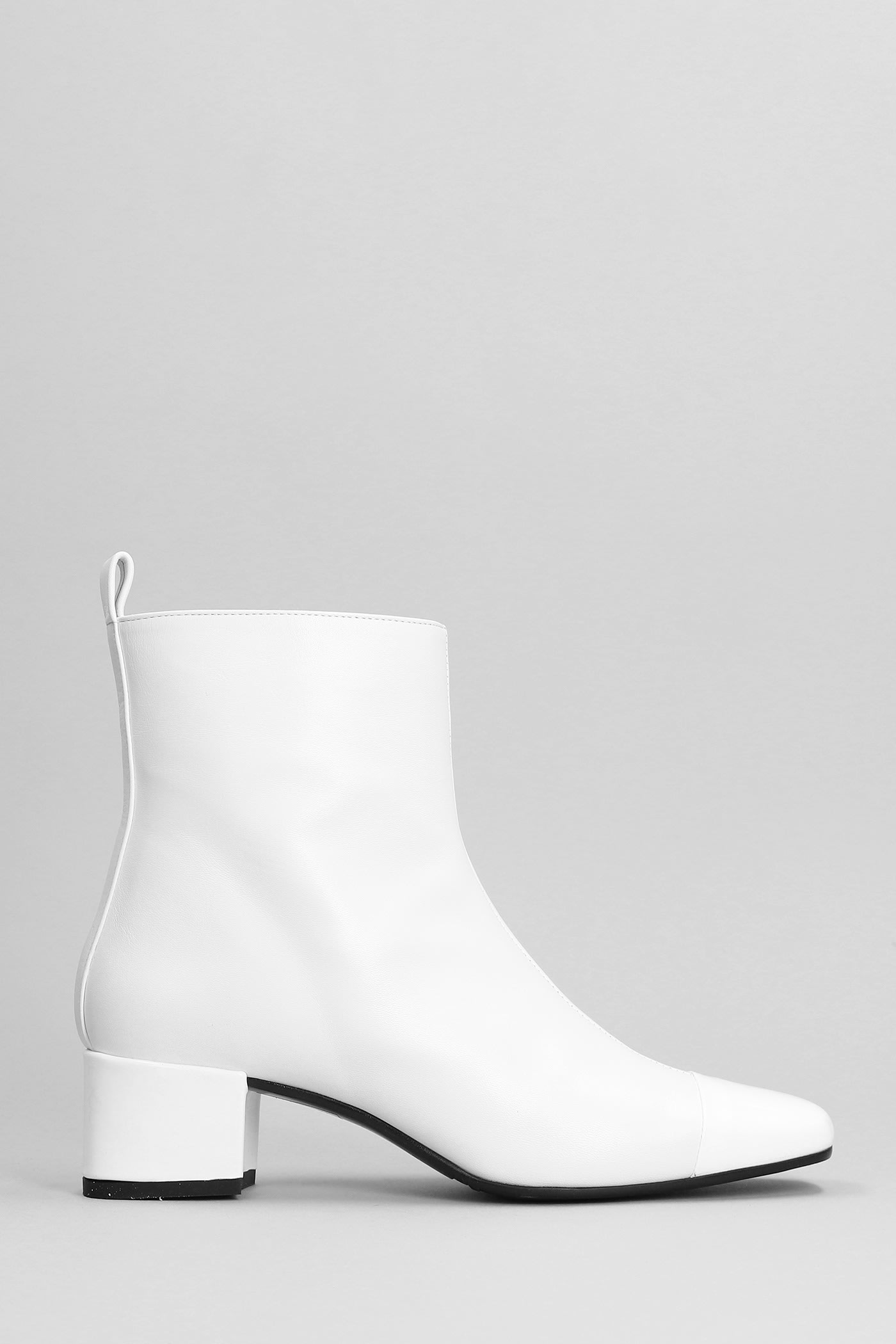 Carel Estime Bis Low Heels Ankle Boots In White Leather