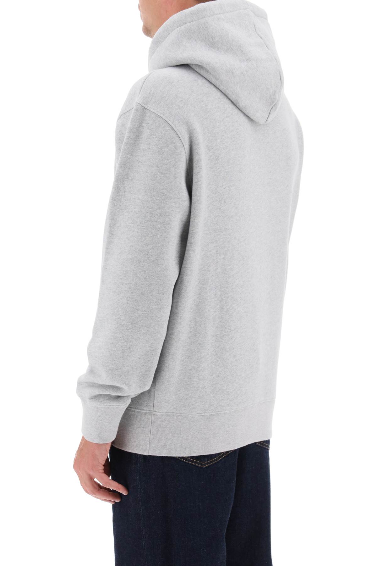 Shop Maison Kitsuné Ivy League Hoodie In Light Grey Melange (grey)