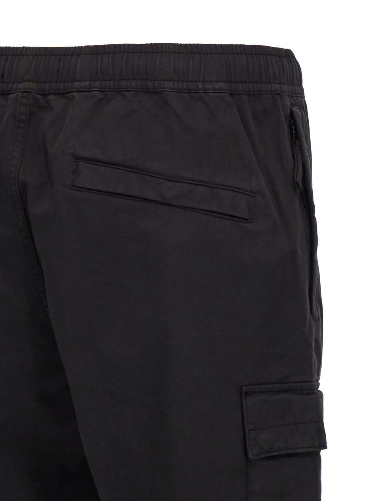 Shop Stone Island Regular Tapered Fit Cargo Pants In Nero