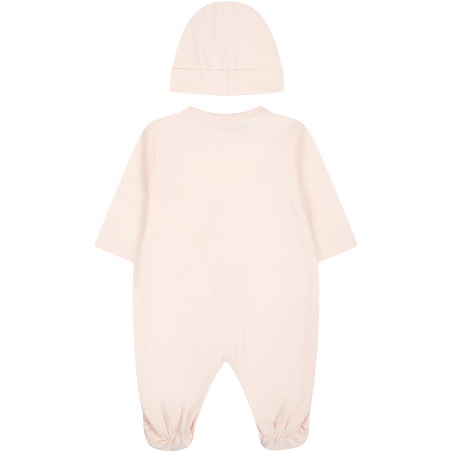 Shop Chloé Pink Set For Baby Girl With Logo In Salmone