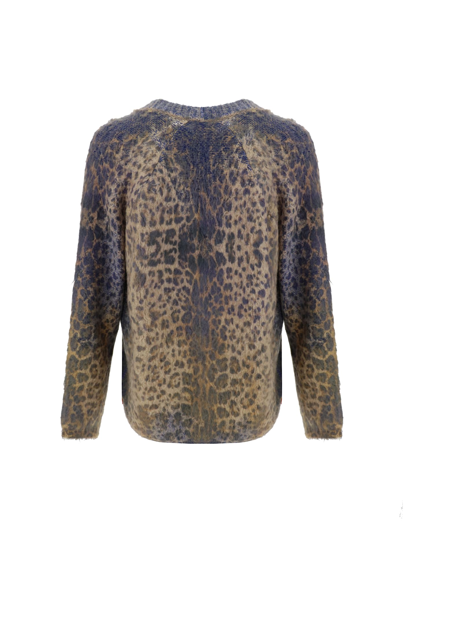 Diesel Men Printed Cotton Blend Cardigan In Brown