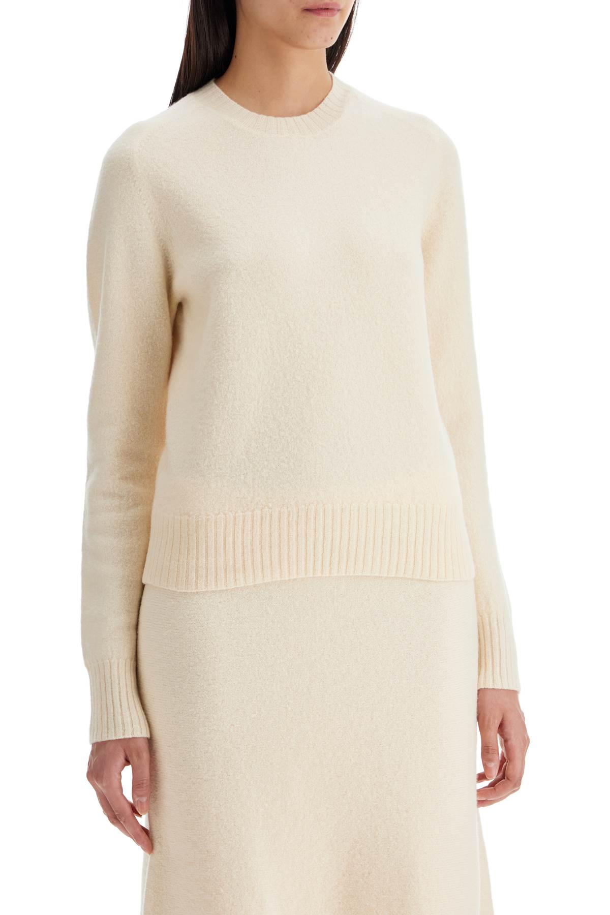 Shop Jil Sander Wool Crewneck Pullover In Natural