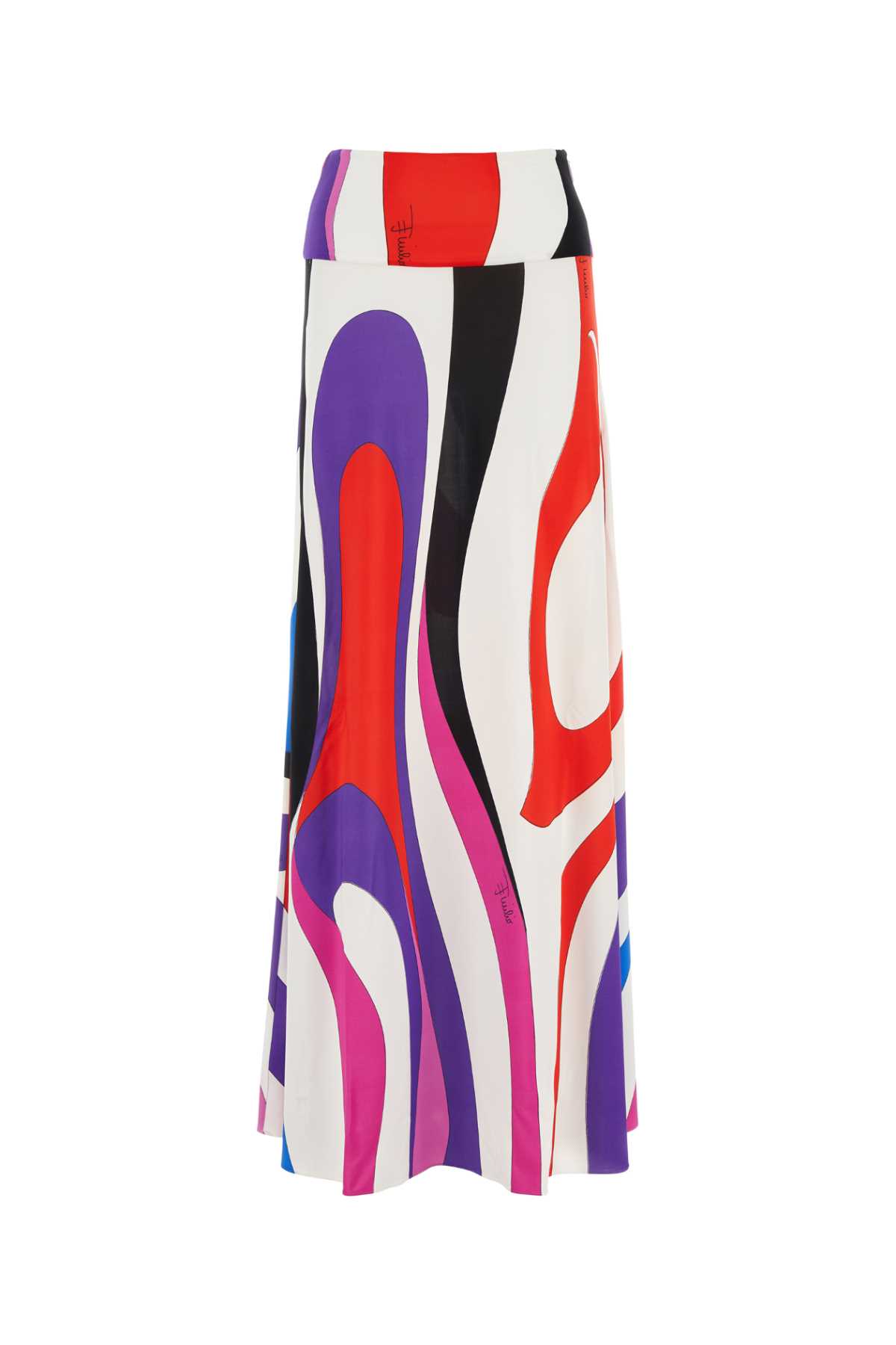 Shop Pucci Printed Jersey Skirt In Biancorosso