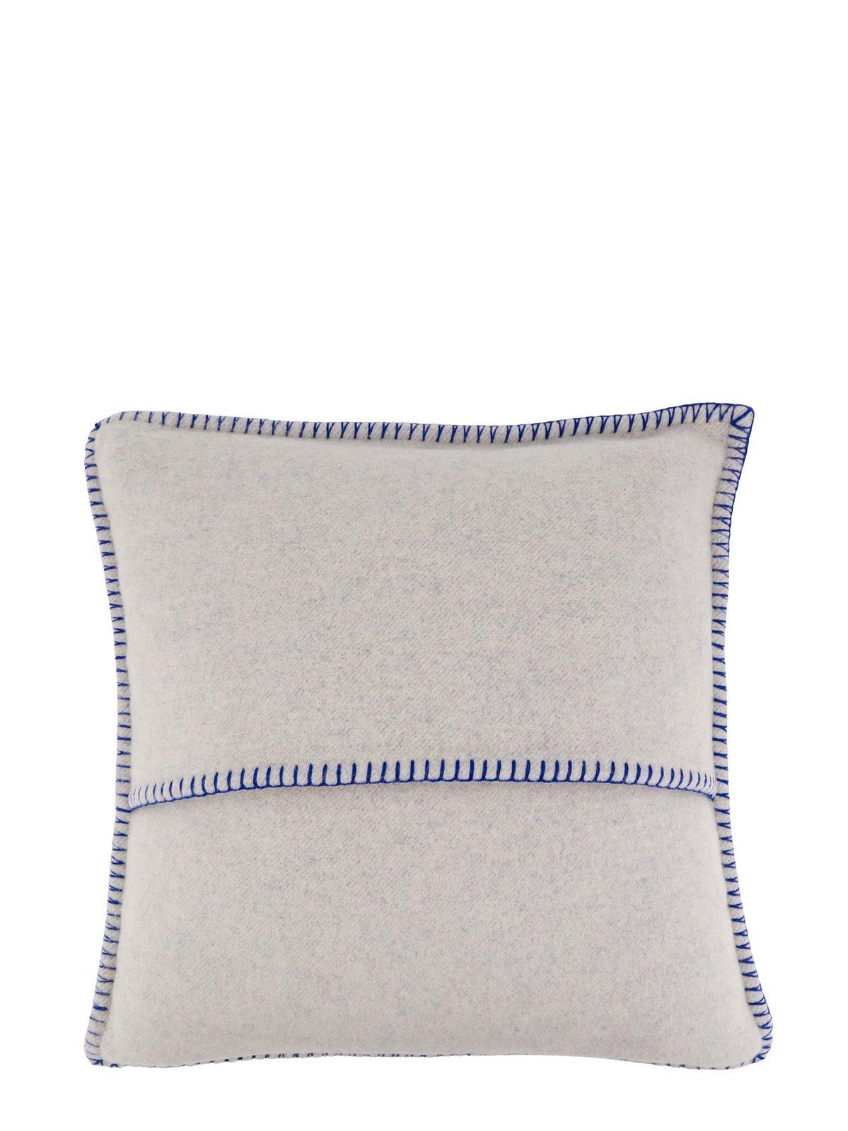 Shop Burberry Ekd-jacquard Square Shaped Cushion In White