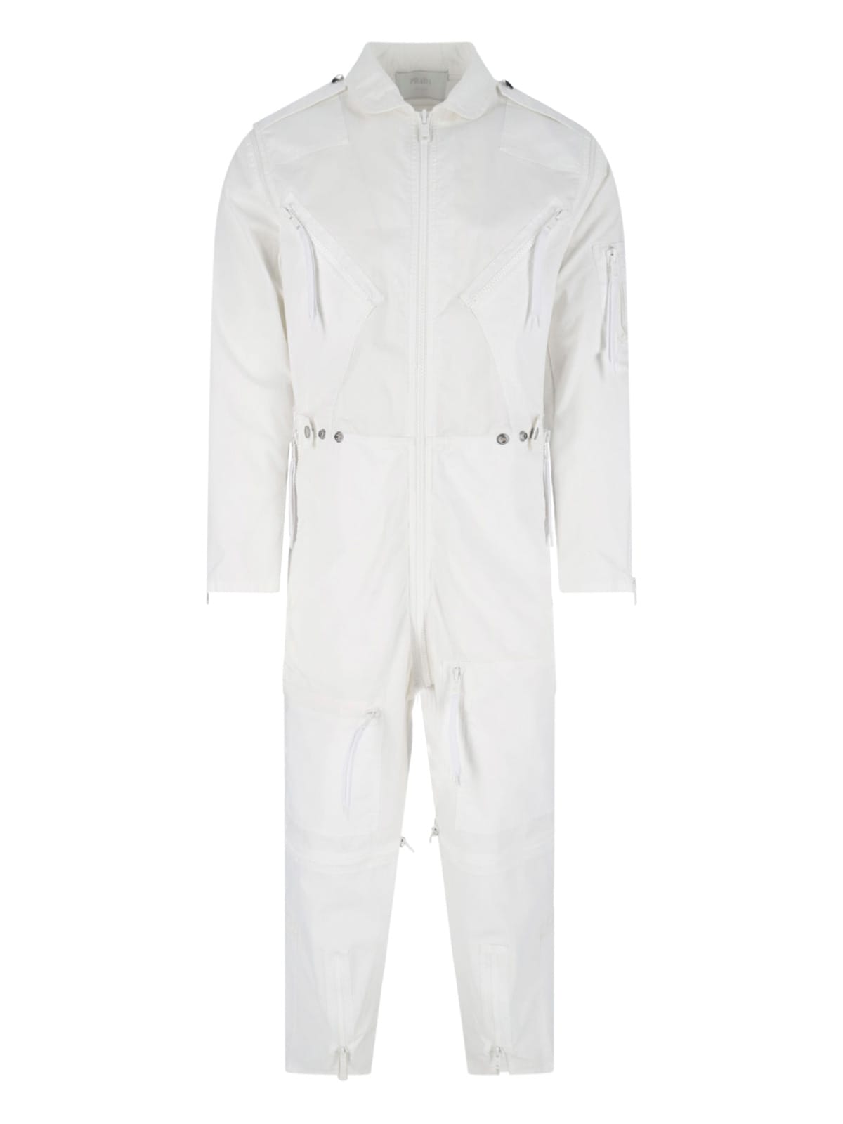 Prada Tuta In Cotone Bianco Uomo In White