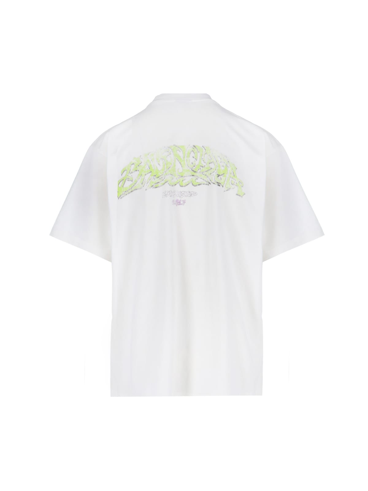 Shop Balenciaga Usured Print T-shirt In White