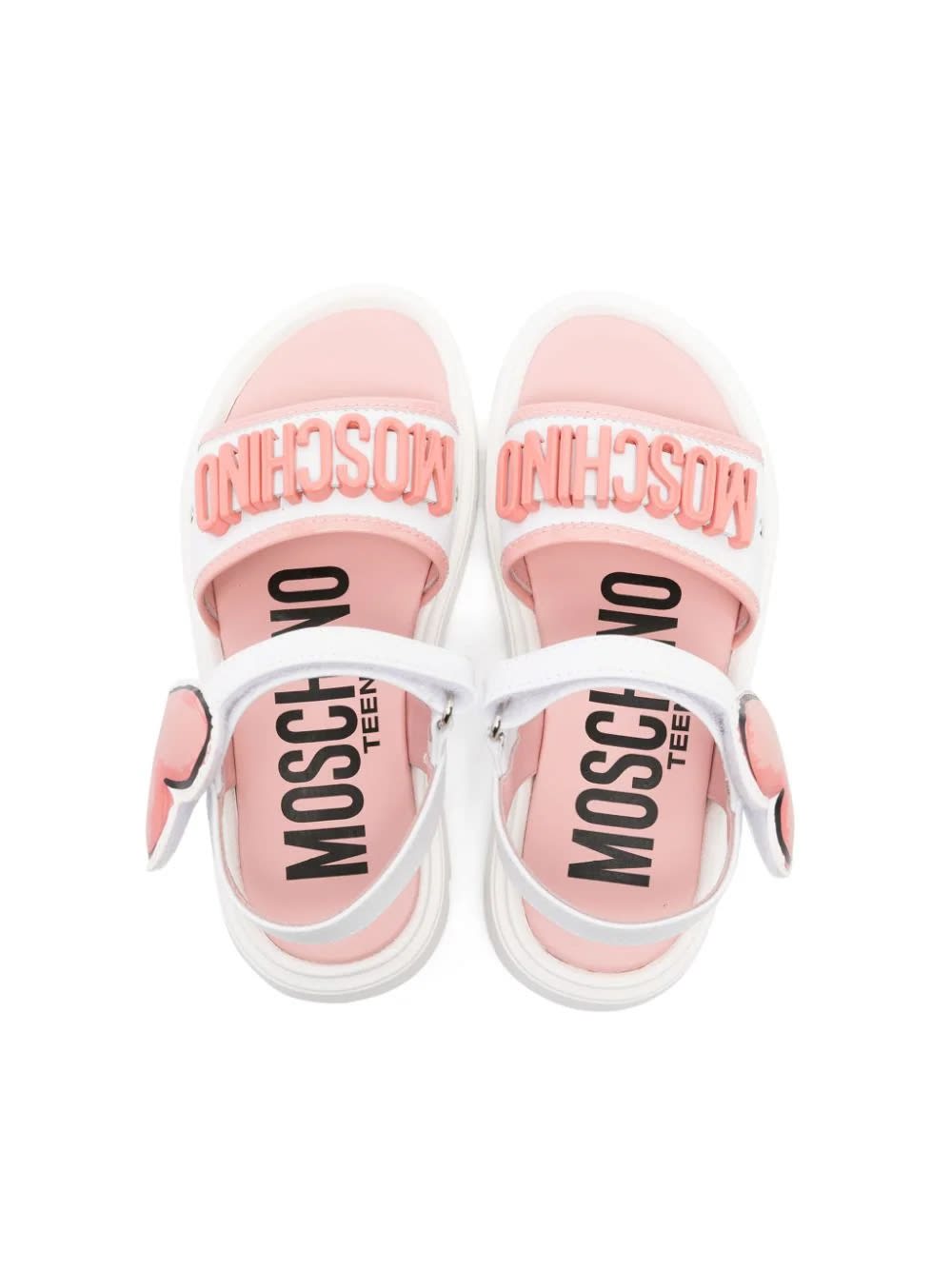 Shop Moschino Sandals With Logo In White