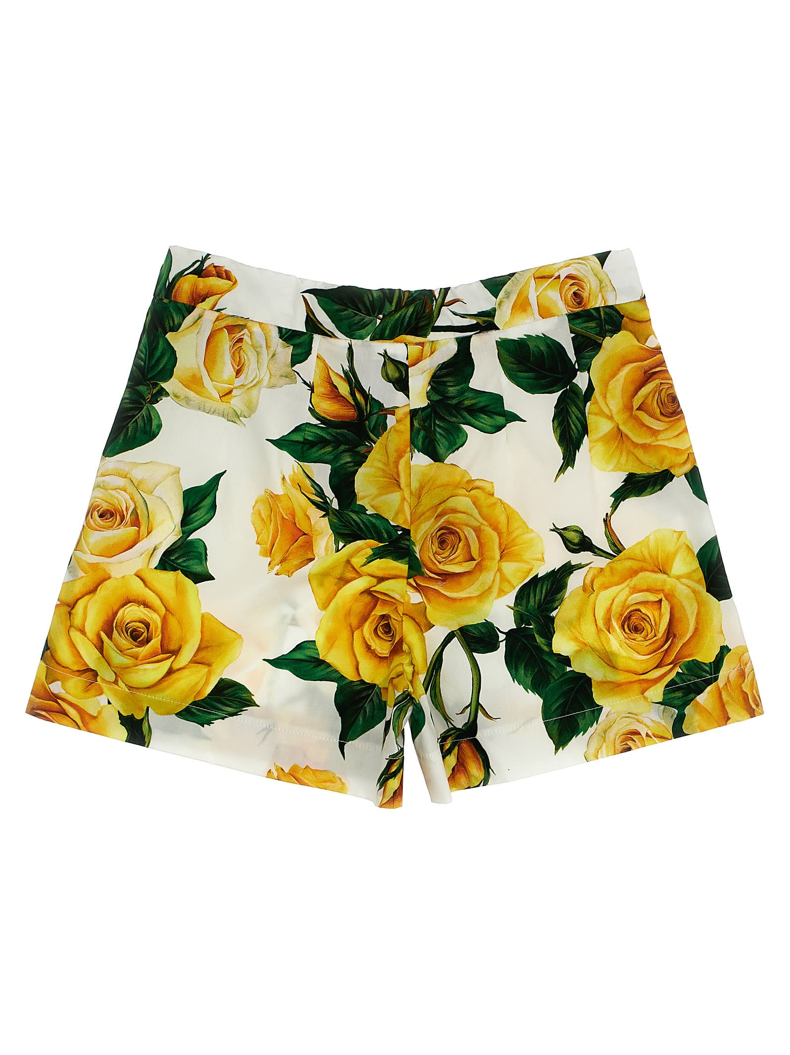 Shop Dolce & Gabbana Rose Gialle Shorts In Multicolore