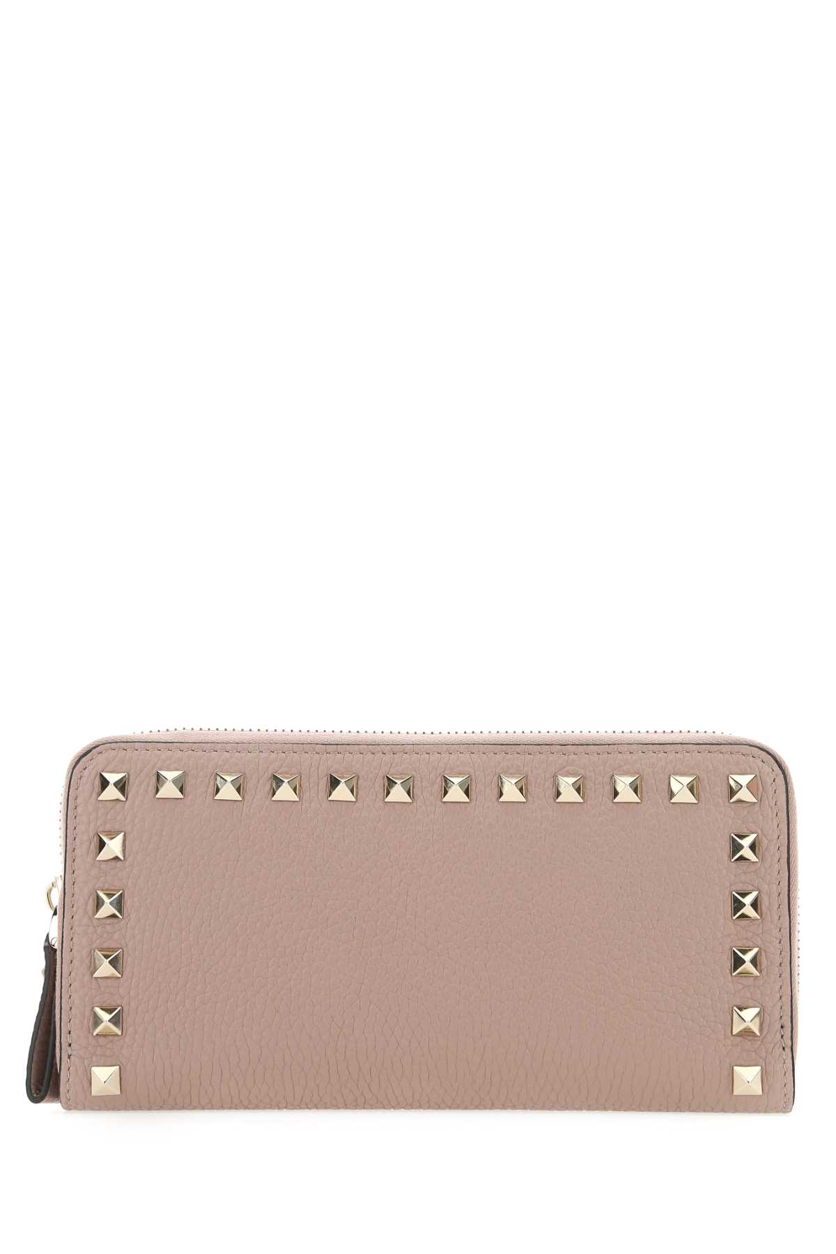 Valentino Garavani Antiqued Pink Leather Rockstud Wallet