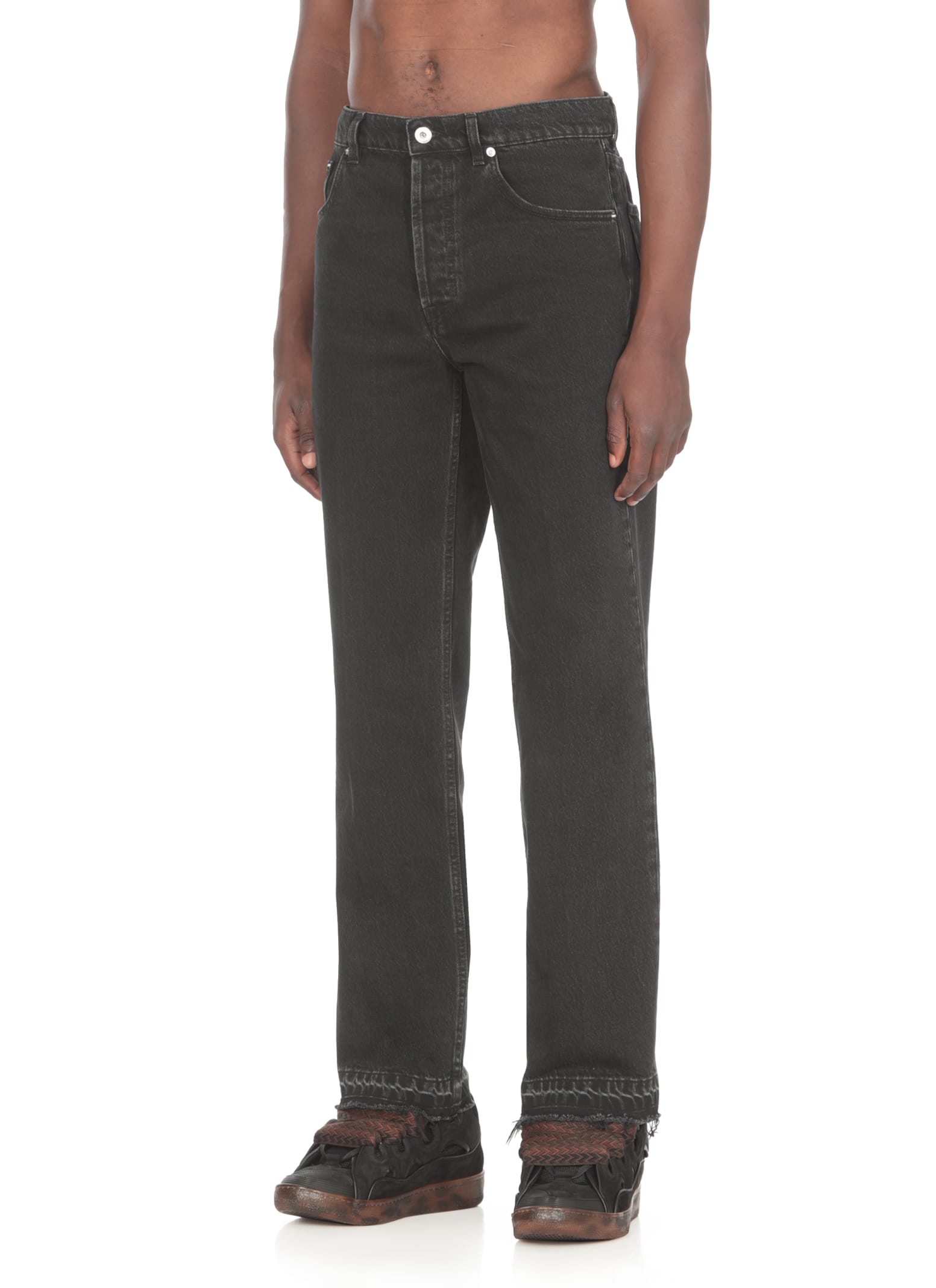 Shop Lanvin Cotton Jeans In Black