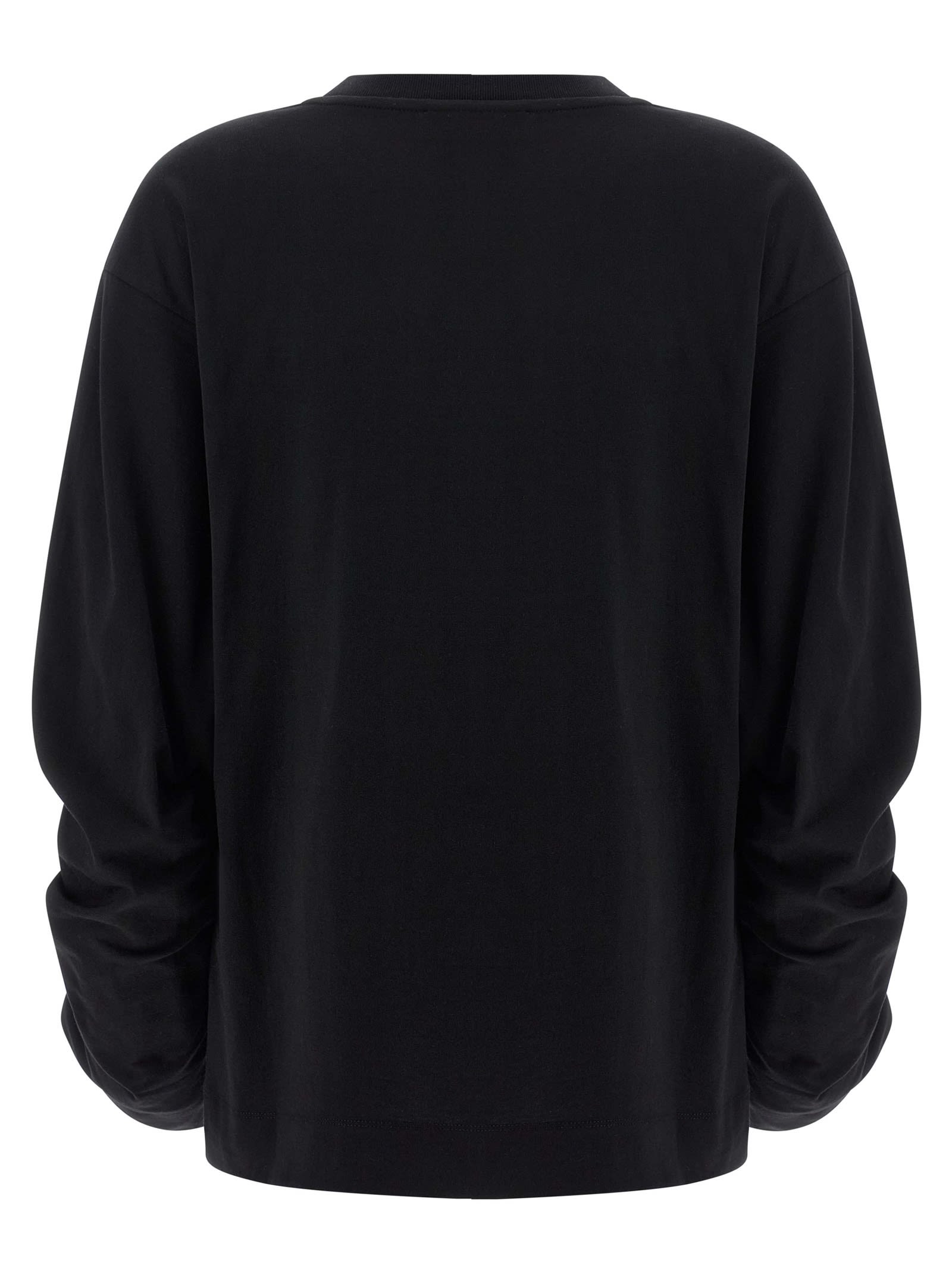 Dries Van Noten Ruched Cotton Jersey Sweatshirt In Black