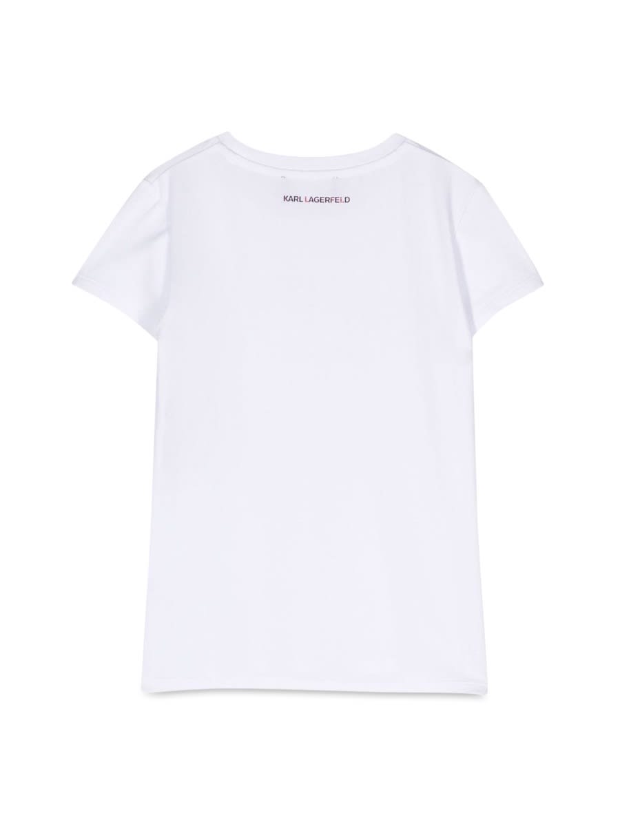 Shop Karl Lagerfeld T-shirt Logo In White