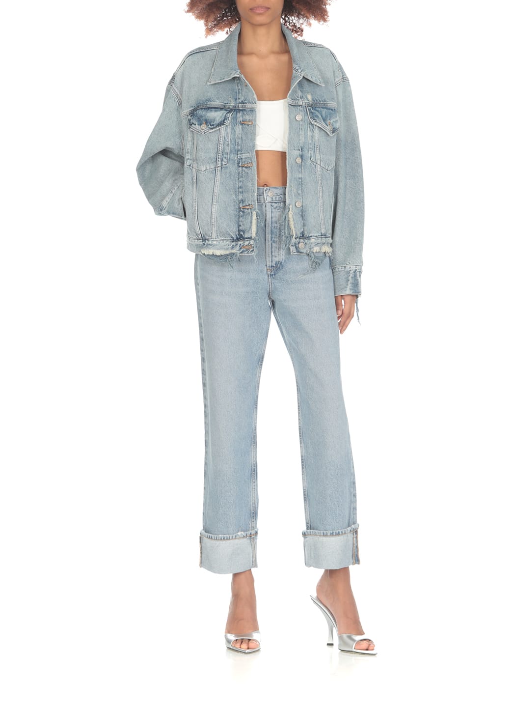 Shop Agolde Fran Low Jeans In Blu
