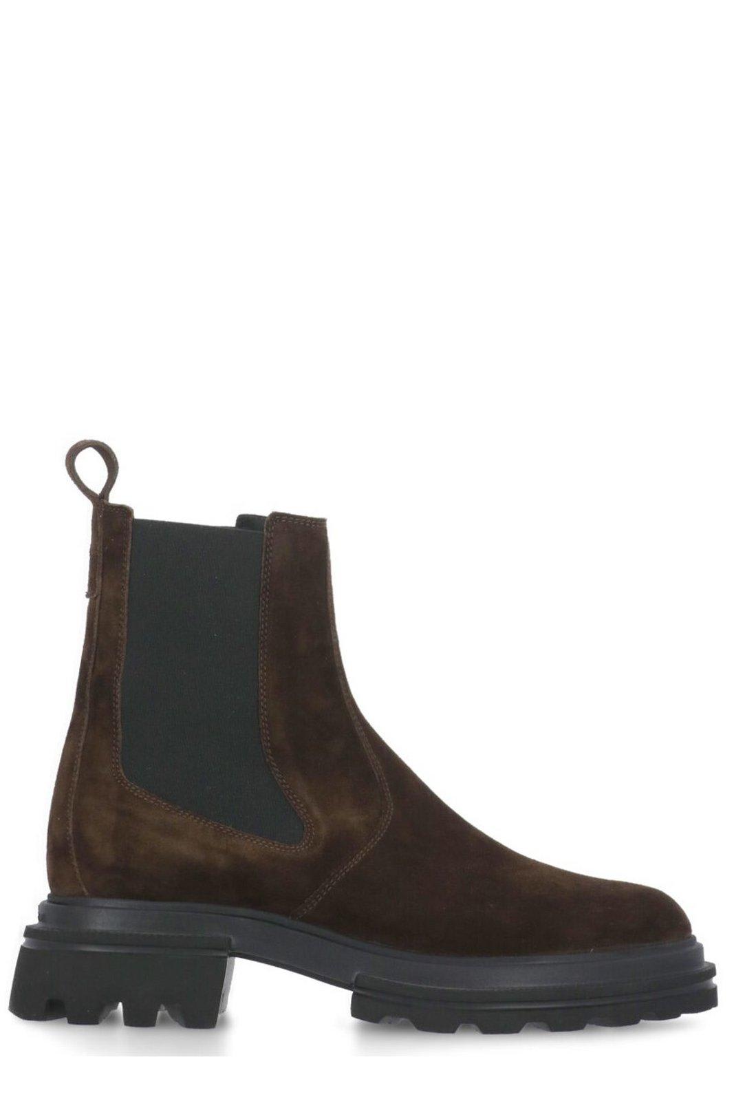 Shop Hogan Chelsea Ankle Boots In Brown