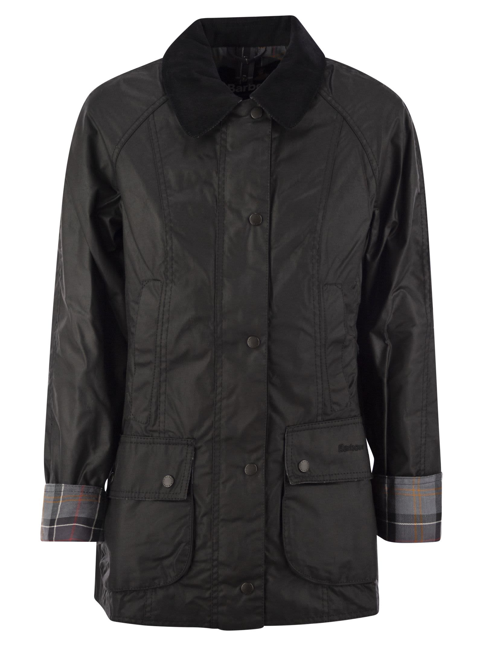 Shop Barbour Beadnell - Waxed Jacket In Black