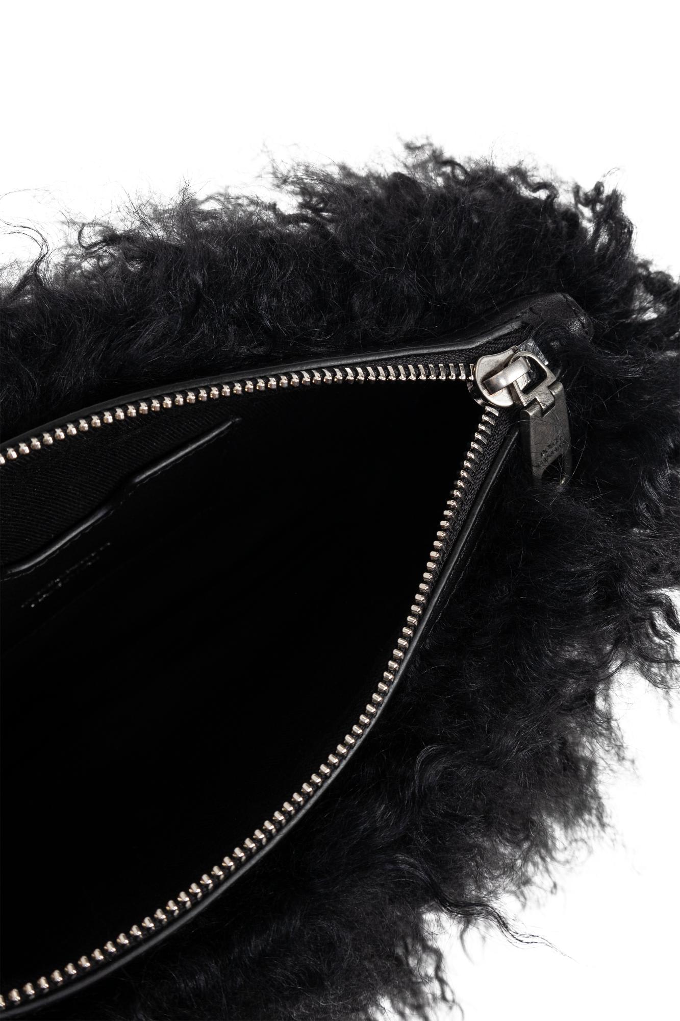 Dolce & Gabbana Furry Clutch In Black