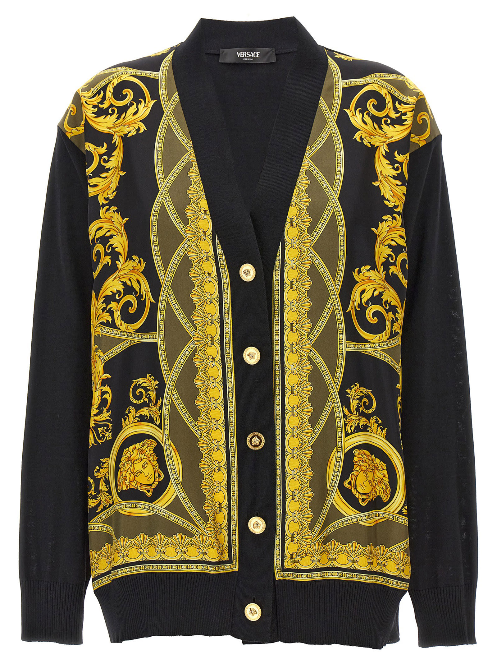 Shop Versace La Coupe Des Dieux Cardigan In Black